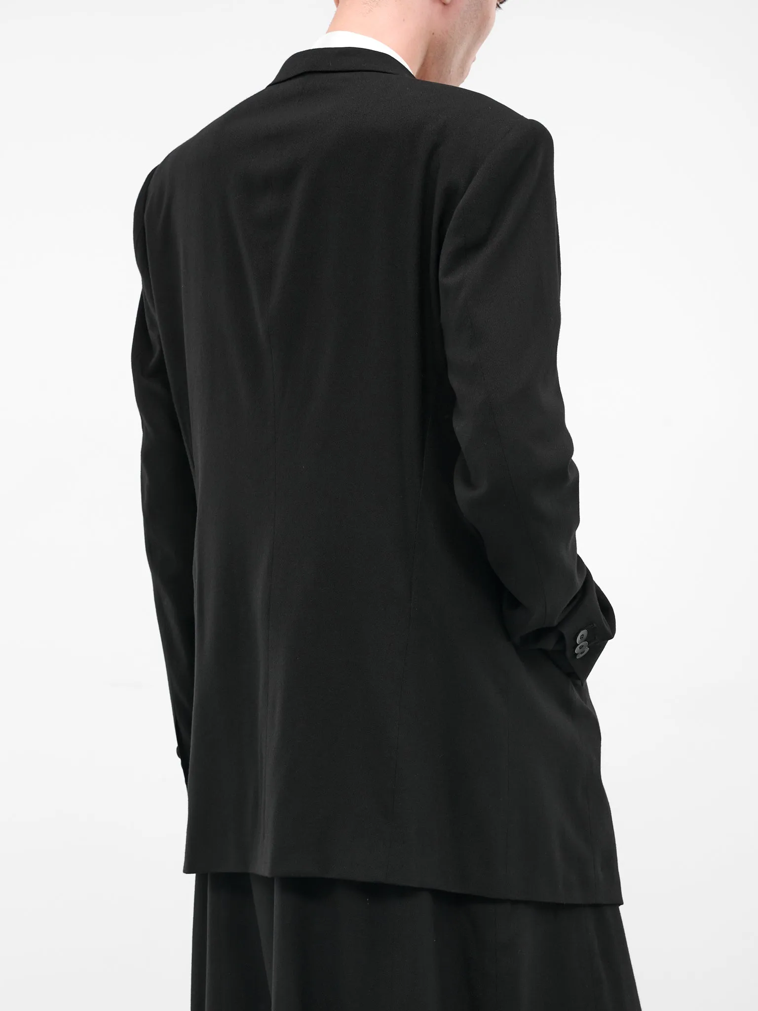 Black Tailored Wool-Viscose Blazer (917JAM1-S-BLACK) sold by lorenzo product image thumbnail 4