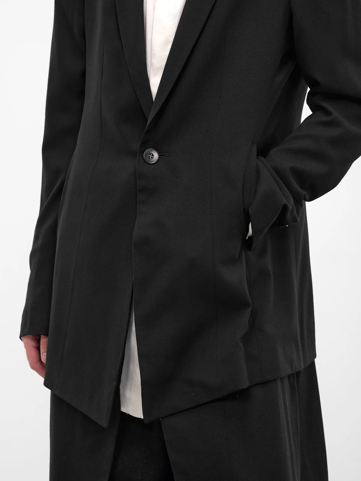 Black Tailored Wool-Viscose Blazer (917JAM1-S-BLACK) sold by lorenzo product image thumbnail 5