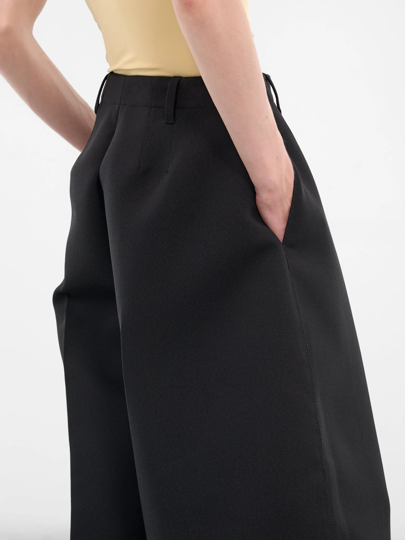 Black Wide Ovalo Trousers (PAW00621AW00633-BLACK) sold by lorenzo product image thumbnail 4