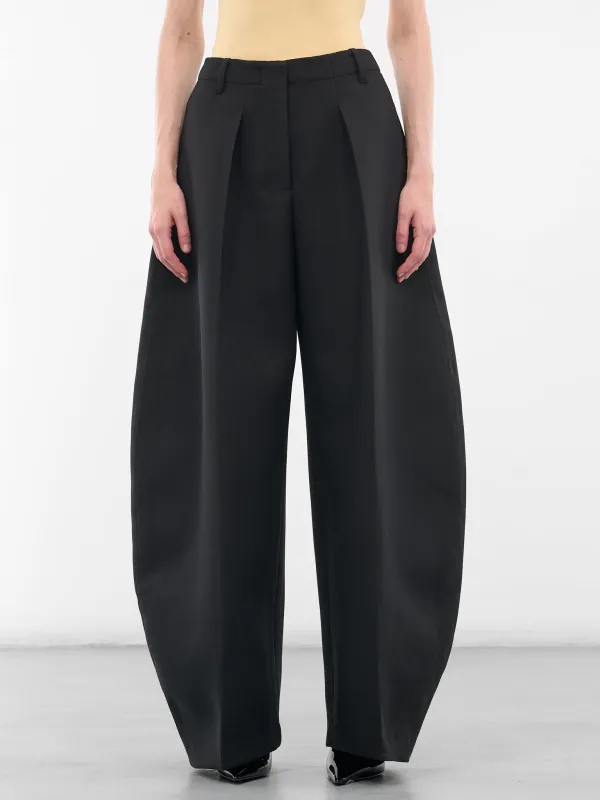 Black Wide Ovalo Trousers (PAW00621AW00633-BLACK) sold by lorenzo