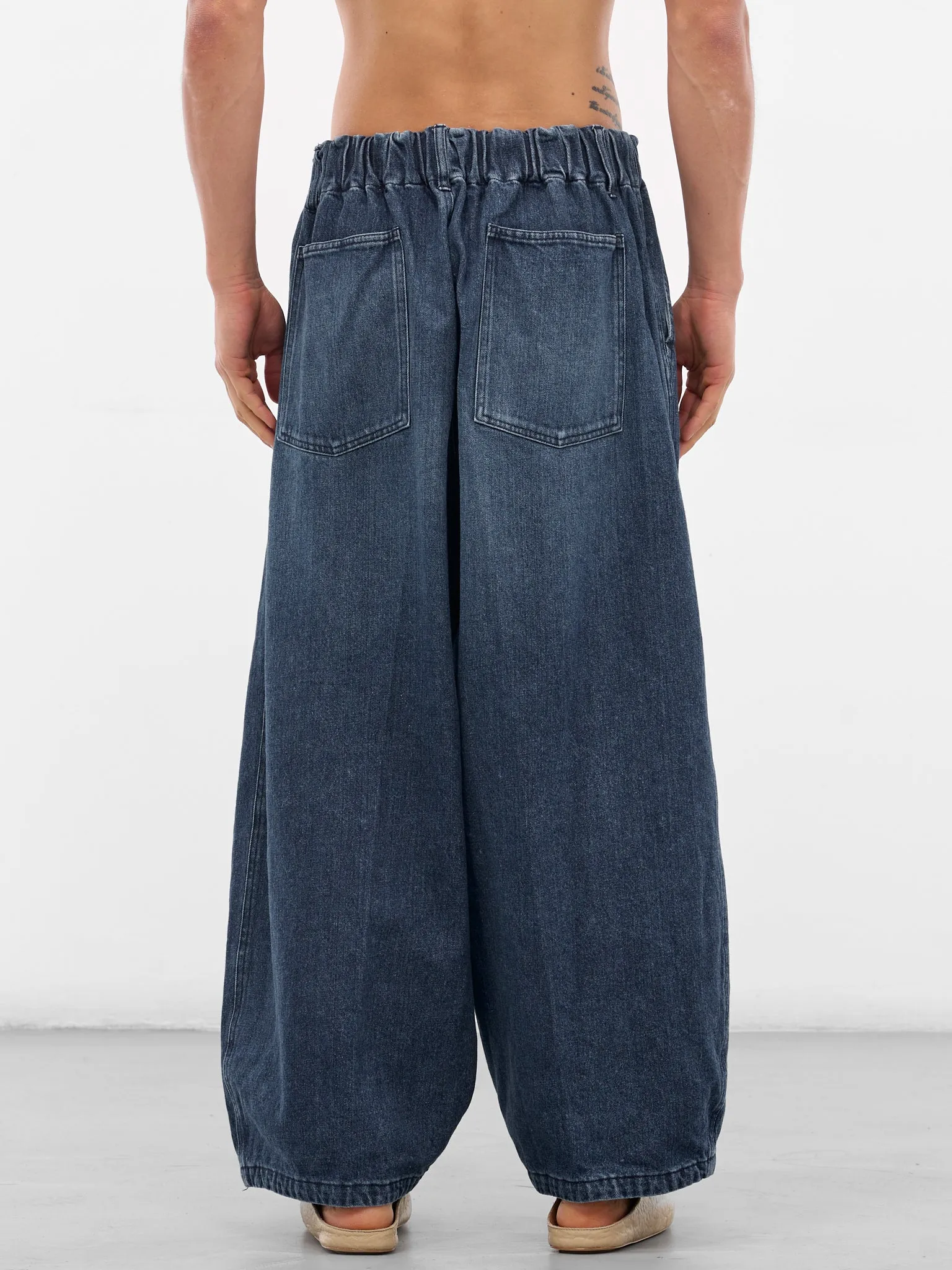 Blue Denim Wide Leg Trousers (SLEC-CPOD-DWWH-BLUE) sold by lorenzo product image thumbnail 3