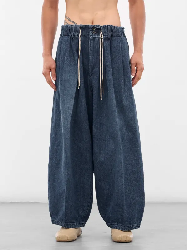 Blue Denim Wide Leg Trousers (SLEC-CPOD-DWWH-BLUE) sold by lorenzo