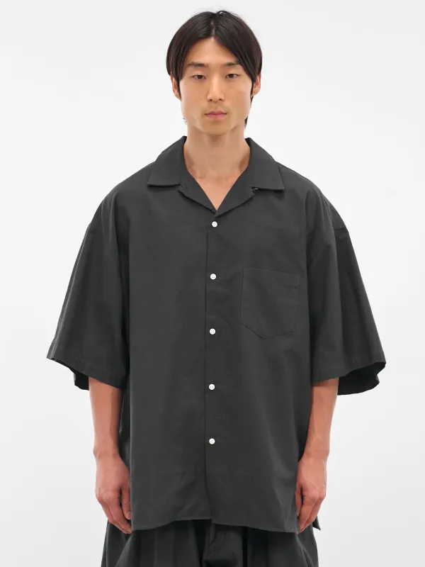Black Satin Short Sleeve Shirt (SL25SS-OCSHSSCL-CH-SATIN-BLACK) sold by lorenzo