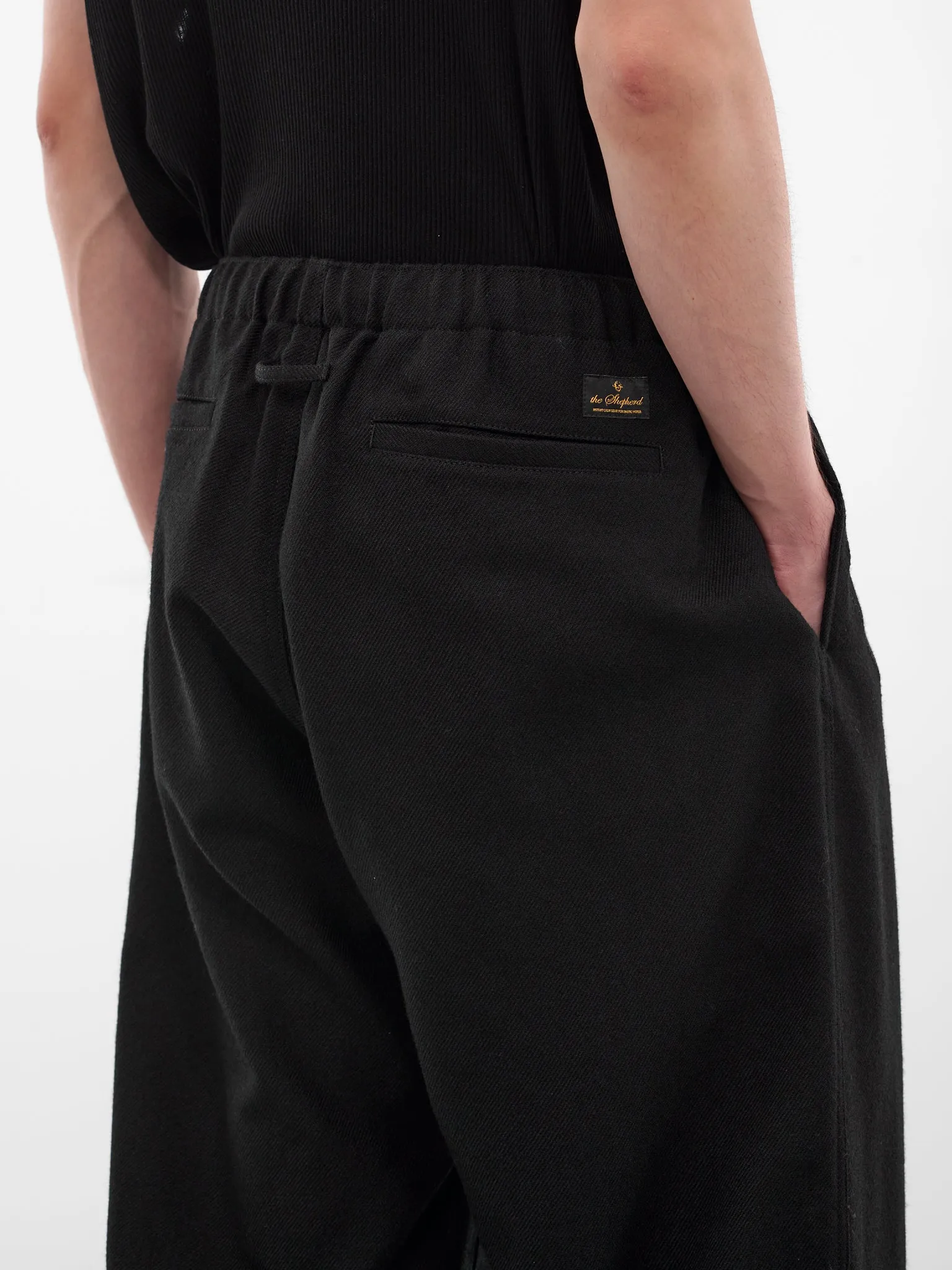 Black Wool Tapered Trousers (US2E4592-BLACK) sold by lorenzo product image thumbnail 5
