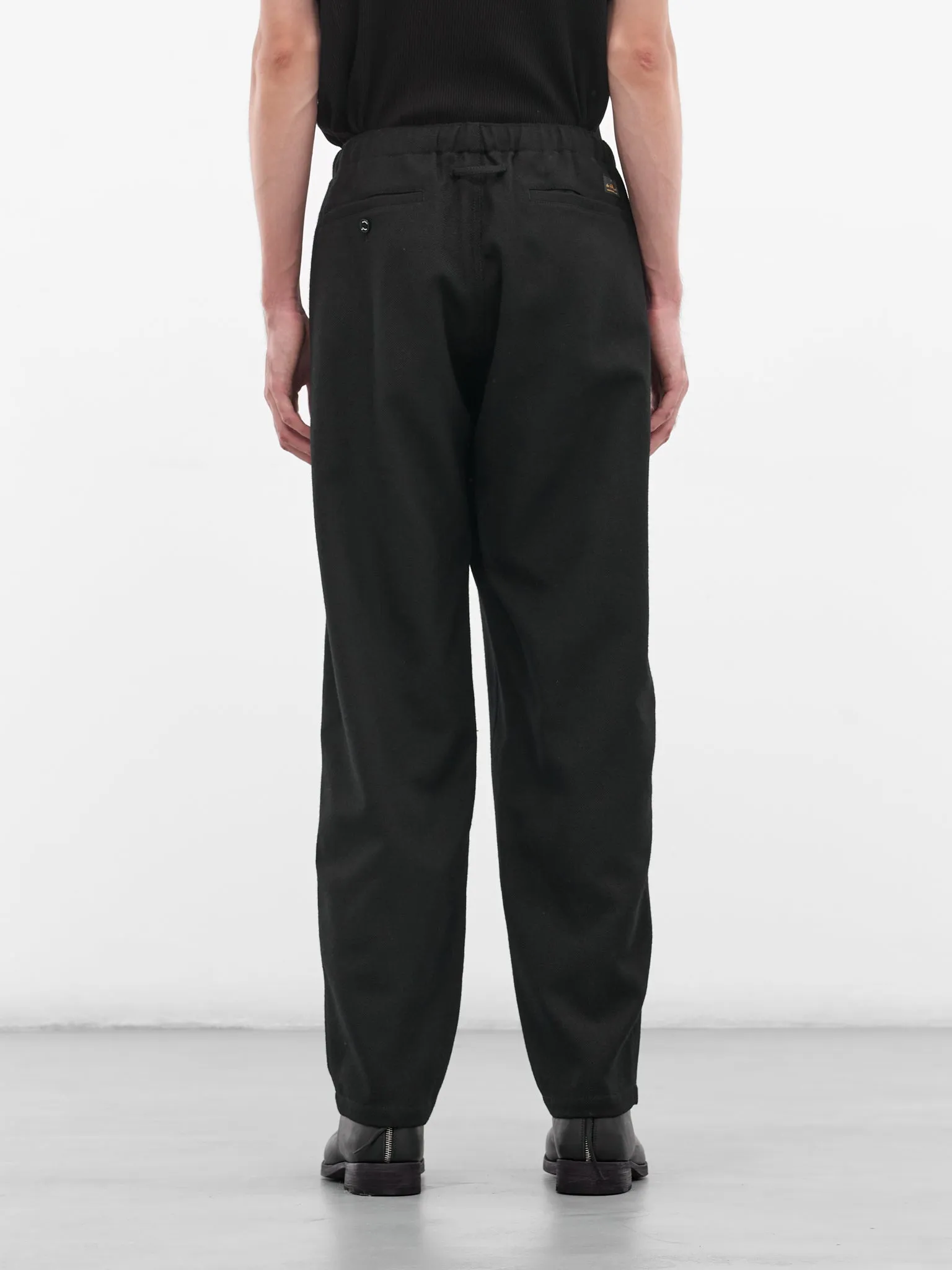 Black Wool Tapered Trousers (US2E4592-BLACK) sold by lorenzo product image thumbnail 3