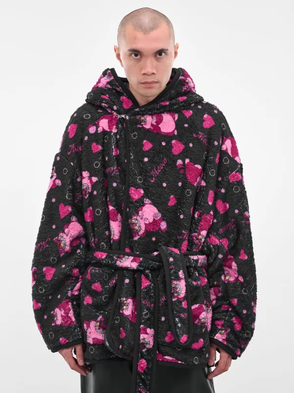 Black Graphic Fleece Hooded Robe (25AW40C073-BLACK) sold by lorenzo