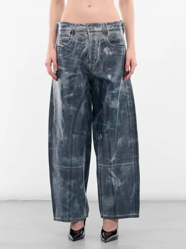 Blue 1997 D-Enim-M Wide Jeans (A21596-007CU-01-BLUE) made by Diesel
