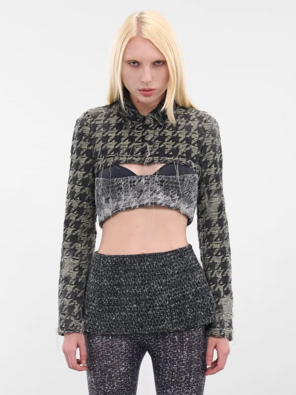 Black De-Ansis-Fsh2 Cropped Jacket (A21542-0CEBJ-02-BLACK-DENIM) sold by lorenzo