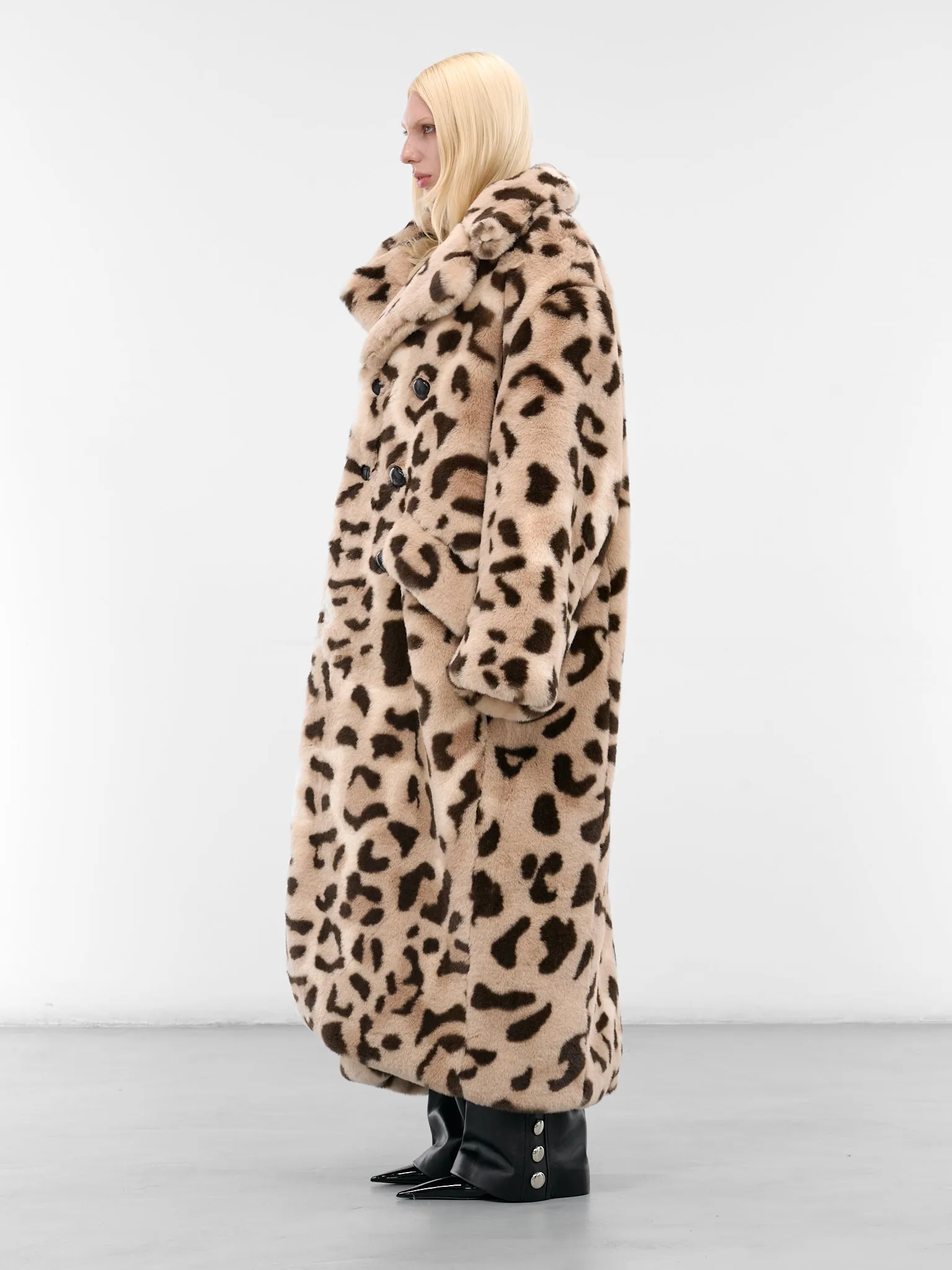 Oversized Leopard Print Fur Coat (VAQ10C001-BROWN-LEOPARD) sold by lorenzo product image thumbnail 2