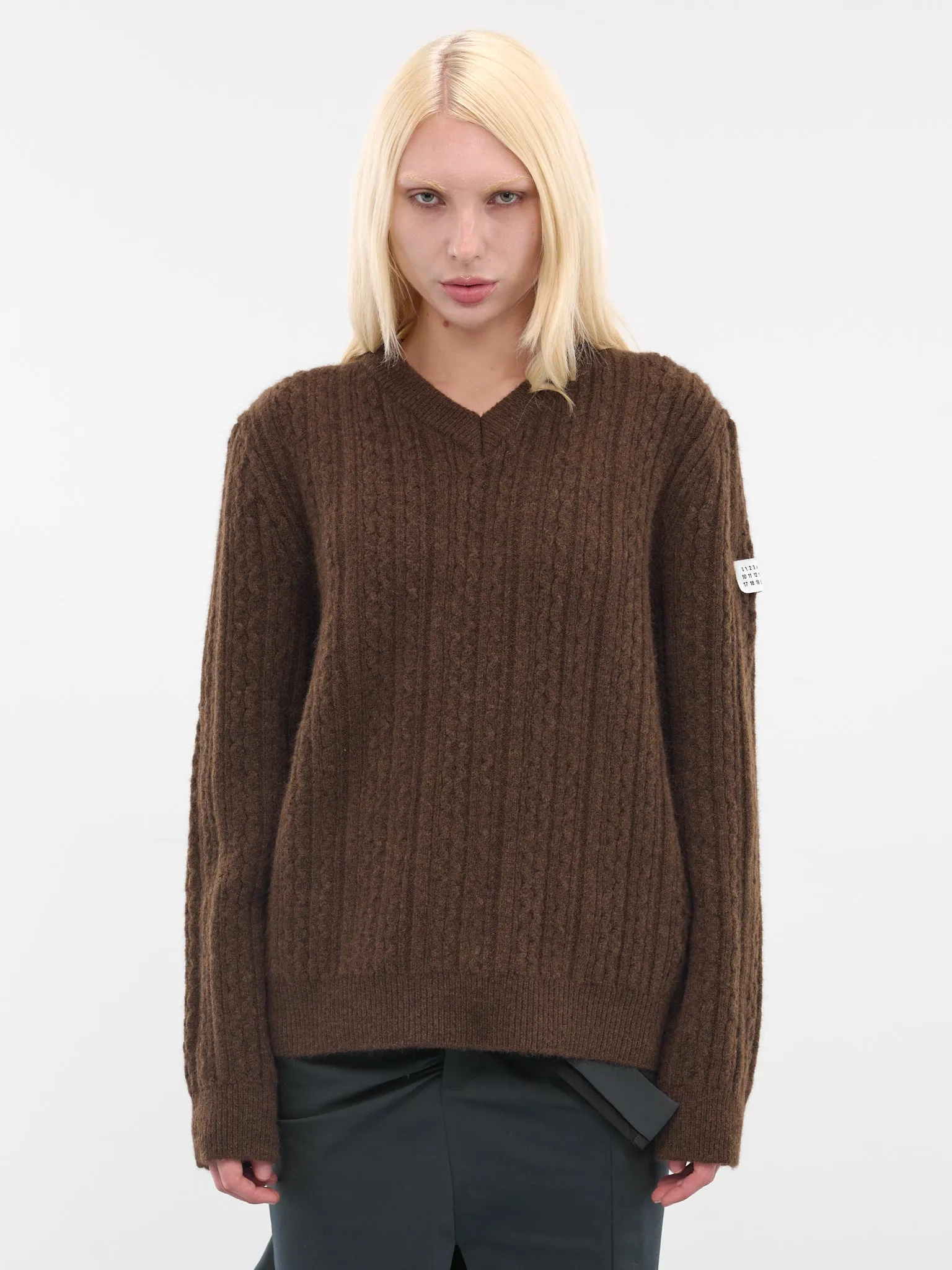 Brown Cable-Knit Sweater (S62HN0008-M13195-143-BROWN) sold by lorenzo