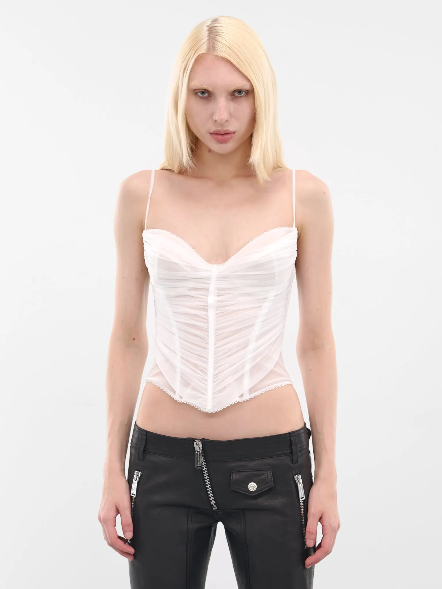 White Satin Bustier (4C221A-N0102-WHITE-PEARL) sold by lorenzo