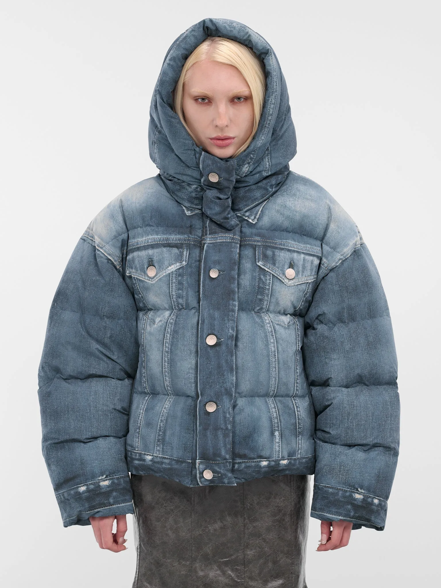 Trompe L'oeil Denim Puffer Jacket (FN-WN-OUTW001061-DENIM-BLUE) sold by lorenzo