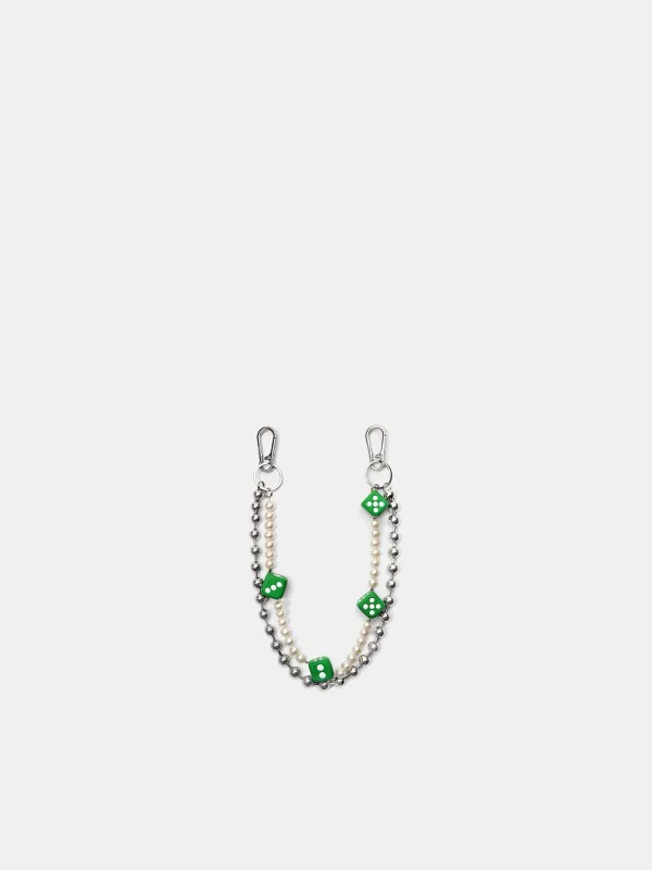 Ball Pearl Dice Wallet Chain (KEYCH4-BALL-PEARL-SILVER) sold by lorenzo