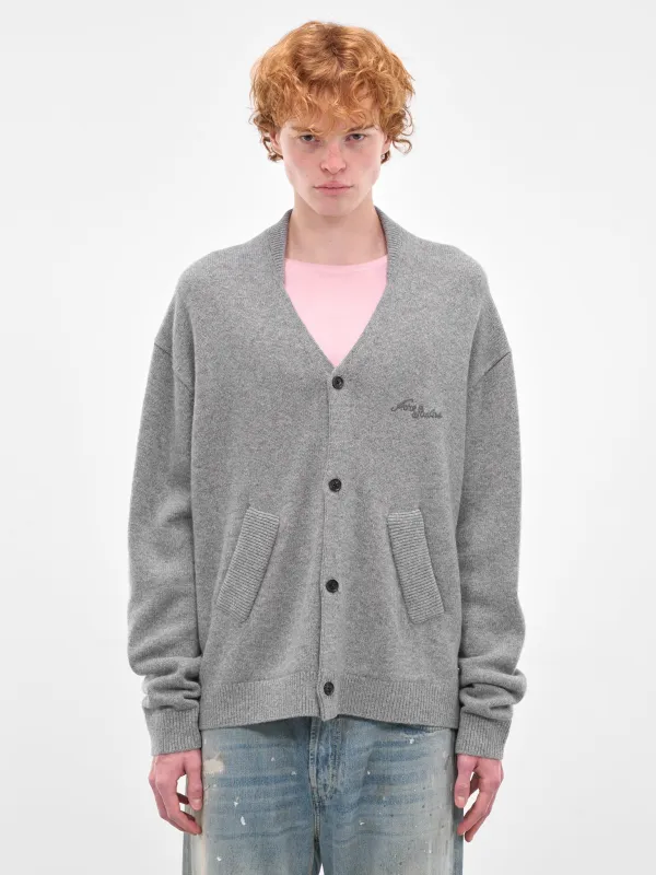 Gray Yak-Wool Knit Cardigan (FN-MN-KNIT000570-DARK-GREY-MEL) sold by lorenzo