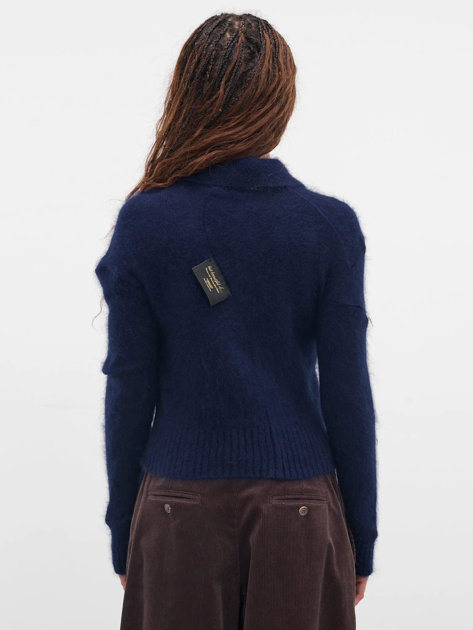 Blue Angora-Nylon Knit Sweater (UC2E1908-BLUE) sold by lorenzo product image thumbnail 3