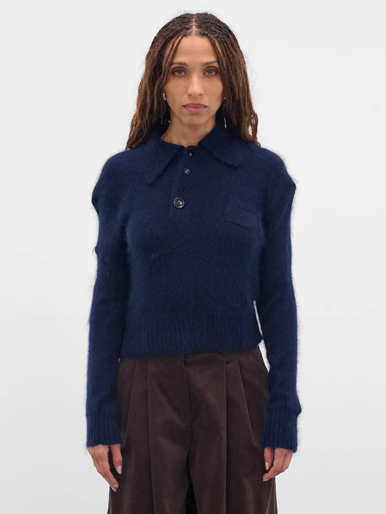Blue Angora-Nylon Knit Sweater (UC2E1908-BLUE) sold by lorenzo