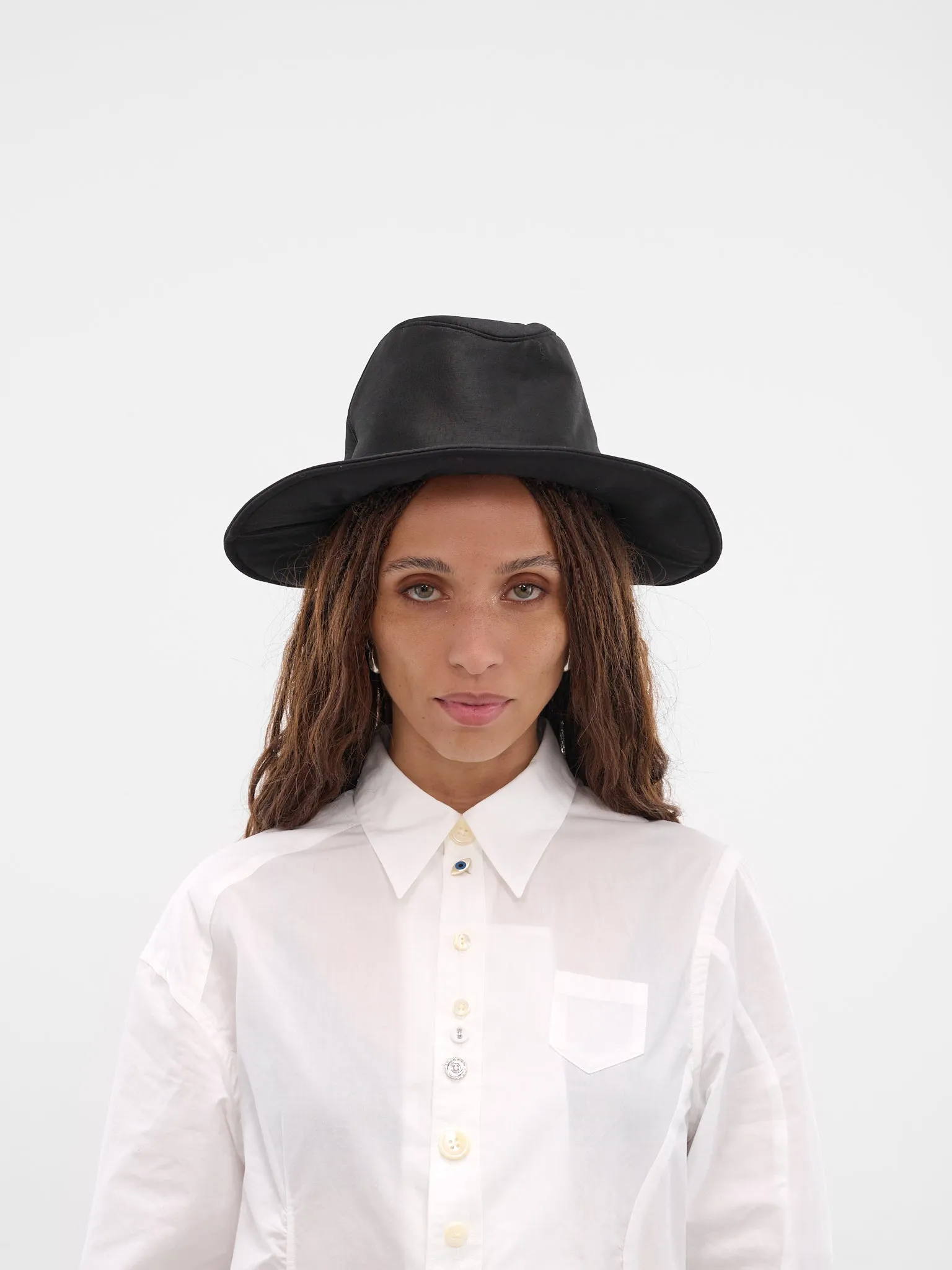 Black Wool Wide Brim Hat (UC2E1H01-BLACK) sold by lorenzo