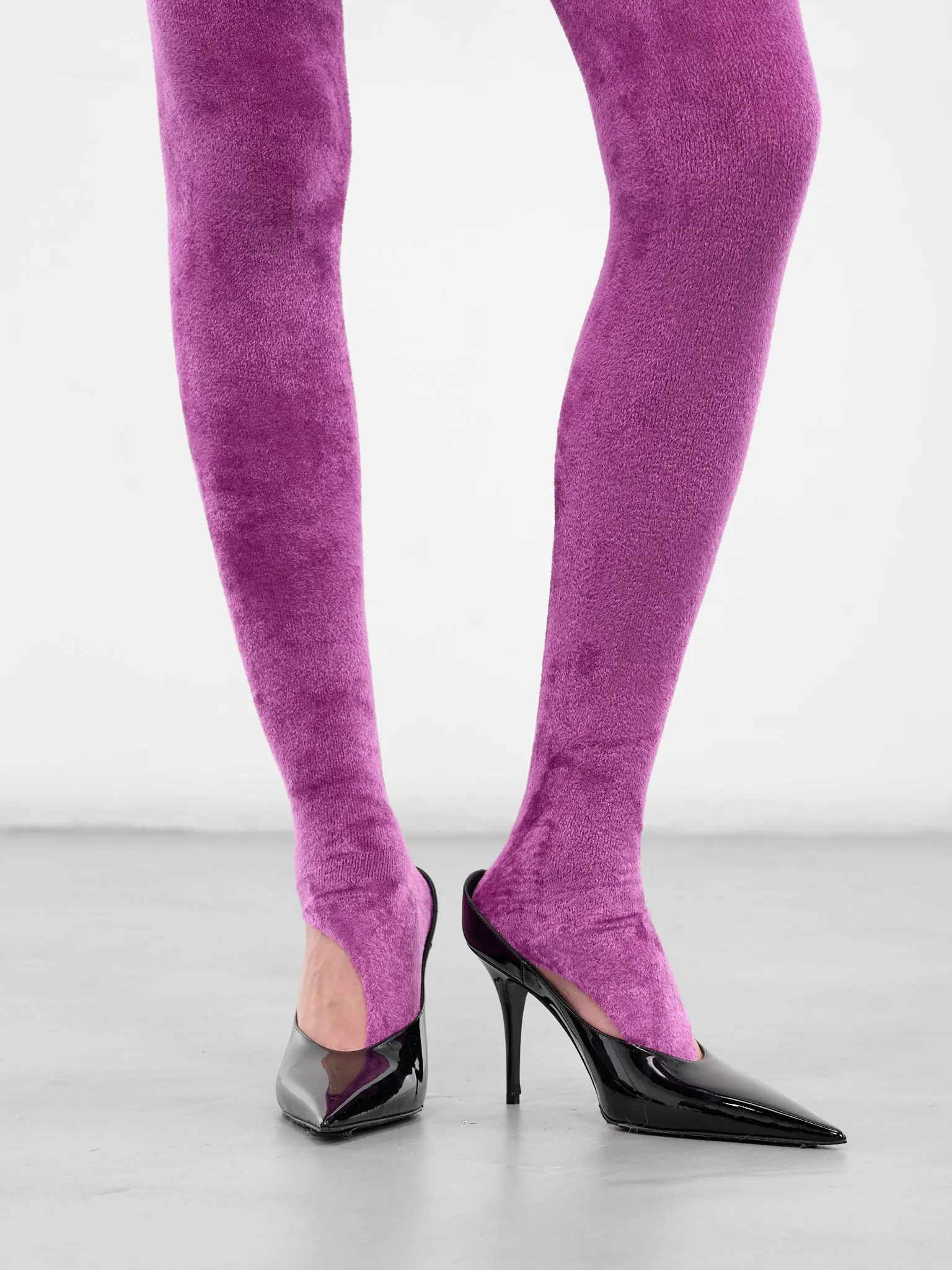 Keggs Purple Fuzzy Knit Leggings (KEGGS-PURPLE) sold by lorenzo product image thumbnail 5