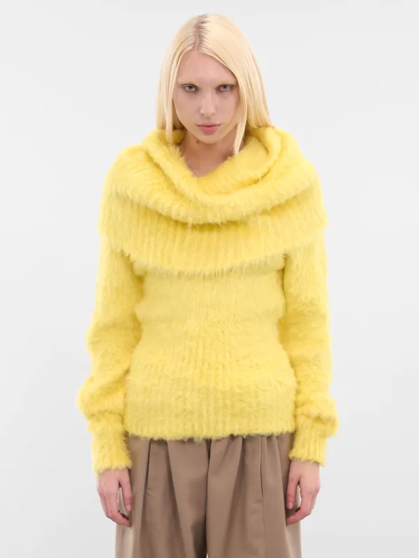 Katching Yellow Silk Knit Sweater (KATCHING-YELLOW) sold by lorenzo
