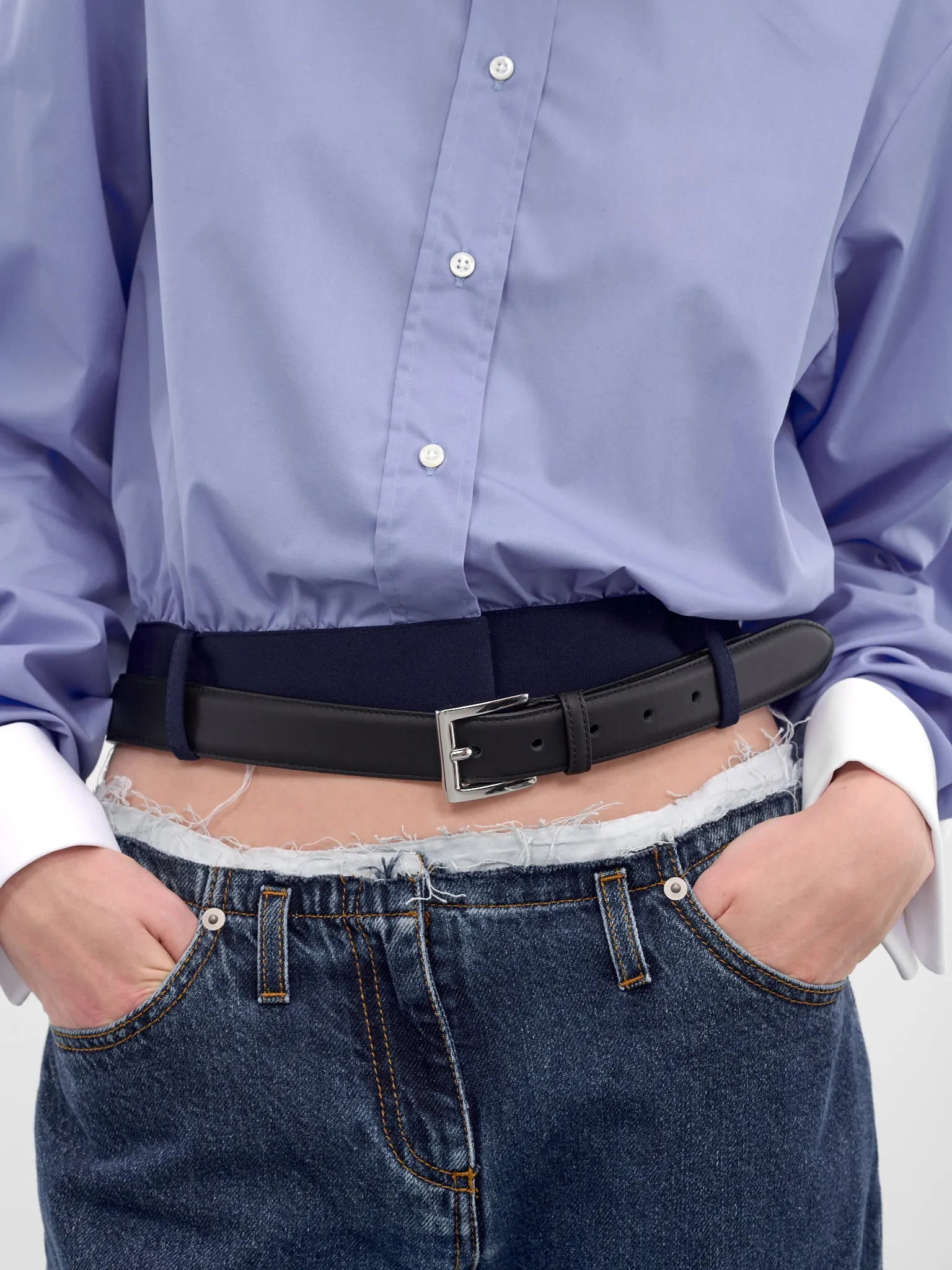 Cala Blue Cropped Belt Shirt (CALA-BLUE) sold by lorenzo product image thumbnail 4