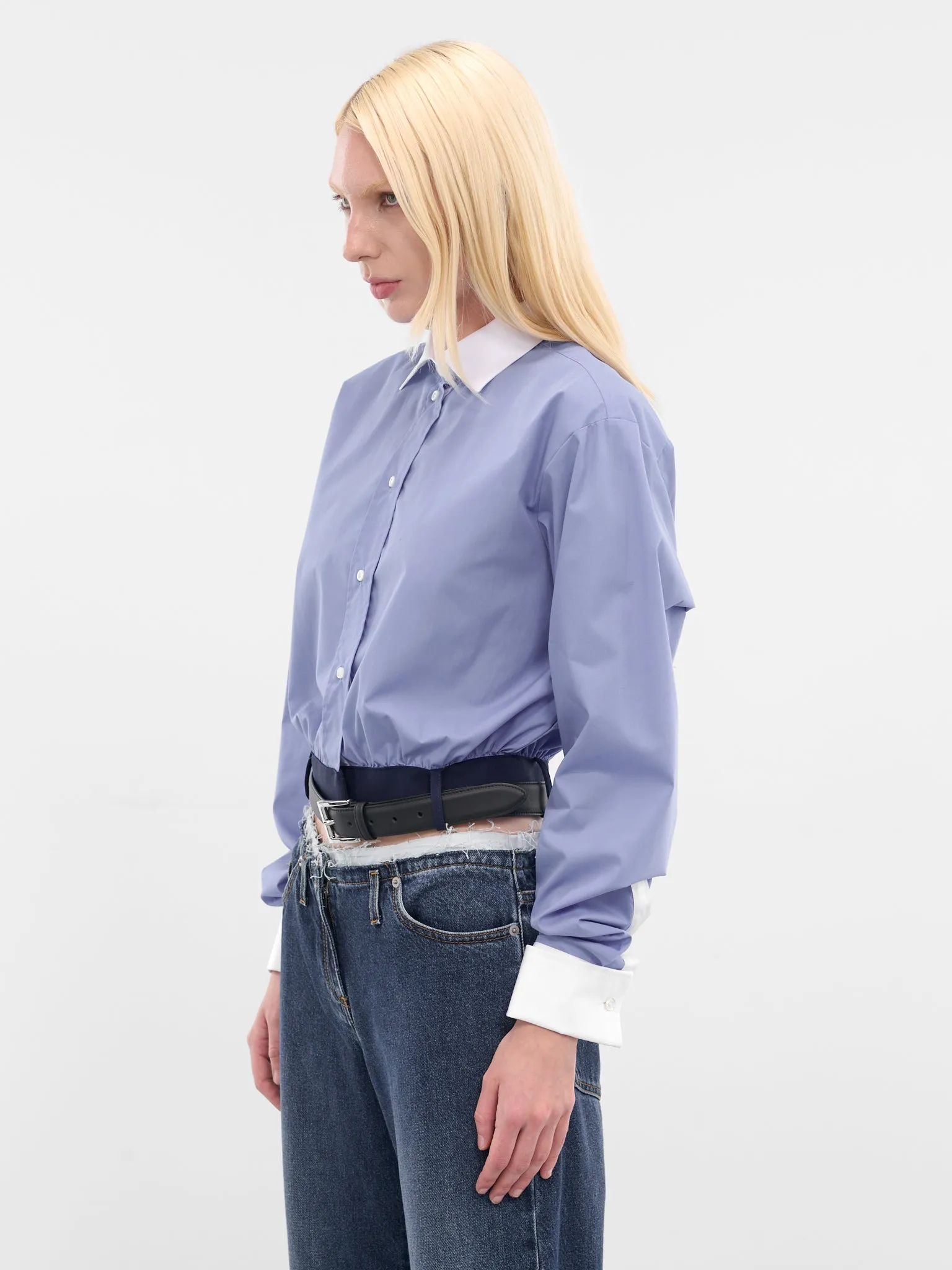 Cala Blue Cropped Belt Shirt (CALA-BLUE) sold by lorenzo product image thumbnail 2