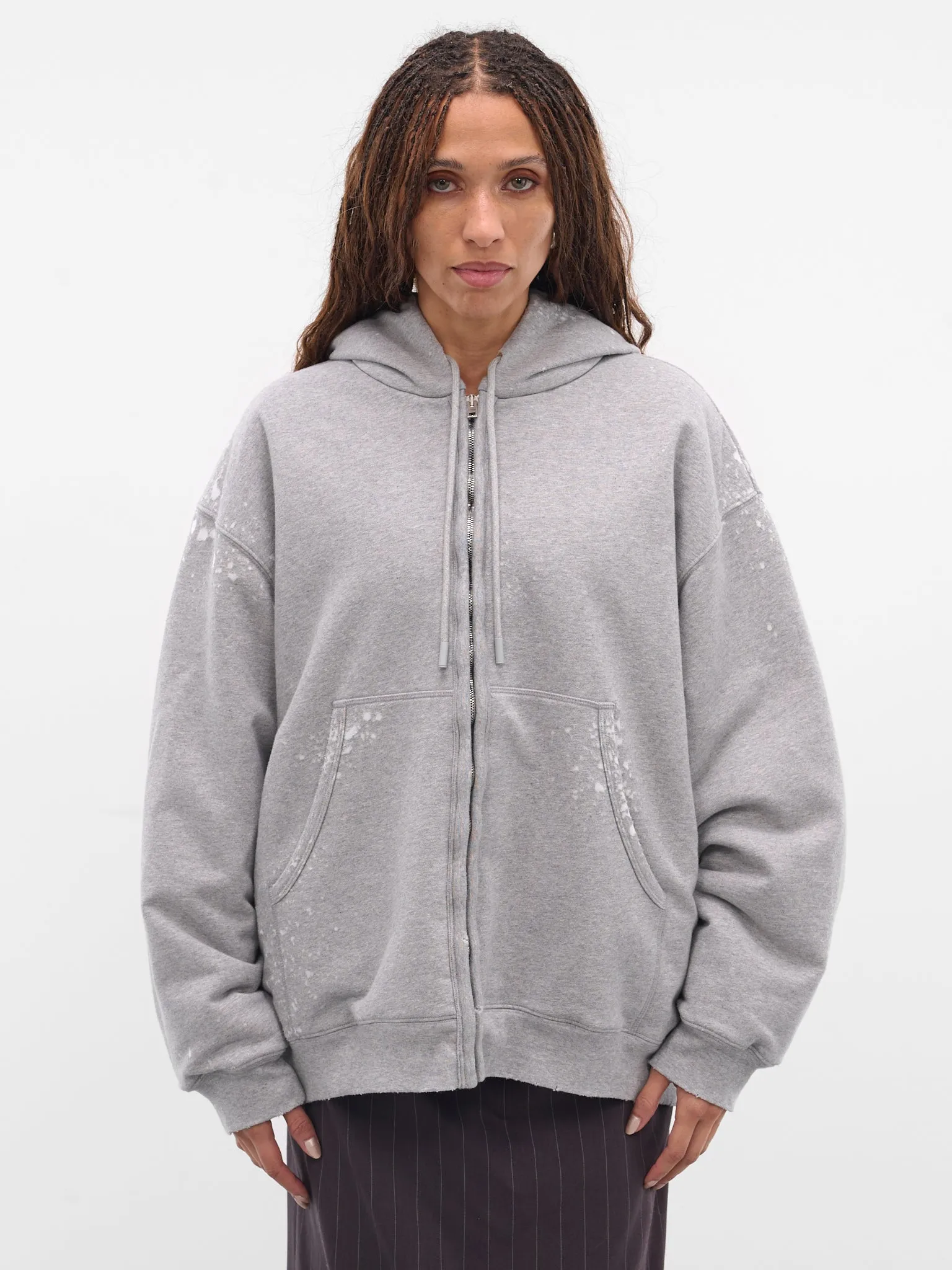 Gray Fleece Zip Hoodie (FN-WN-SWEAT000263-GREY-MELANGE) sold by lorenzo
