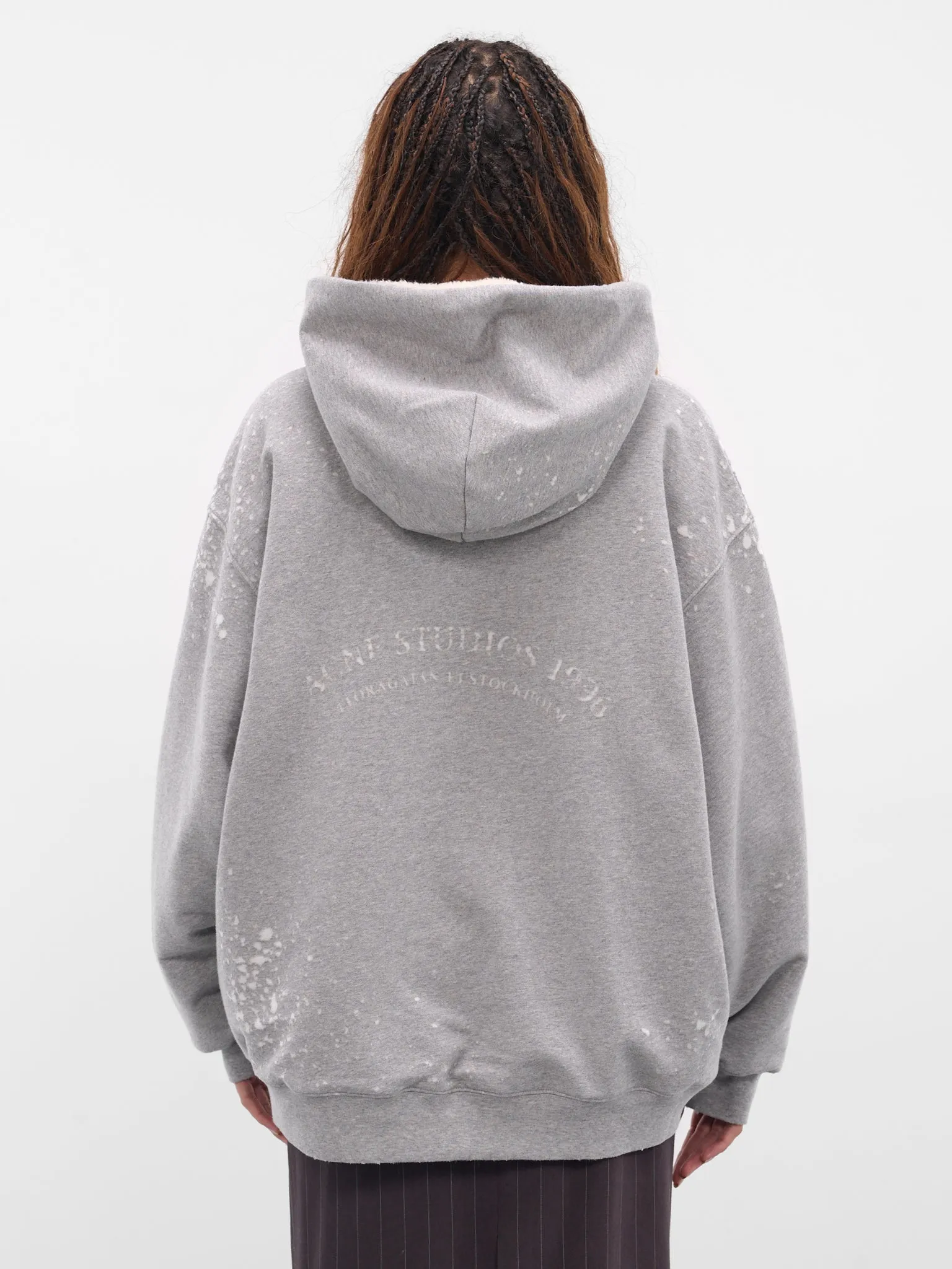 Gray Fleece Zip Hoodie (FN-WN-SWEAT000263-GREY-MELANGE) sold by lorenzo product image thumbnail 3