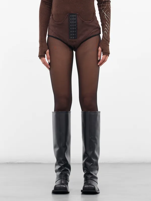 Brown Vegan Suede Micro Shorts (PA-07BR-BROWN) sold by lorenzo