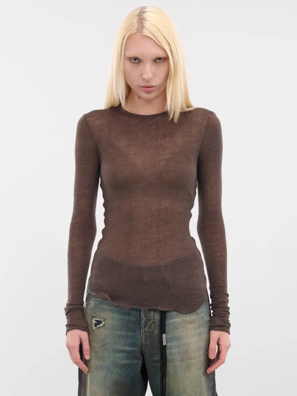 Brown Oke Long Sleeve Top (B0012327-FA619-BEAVER) sold by lorenzo