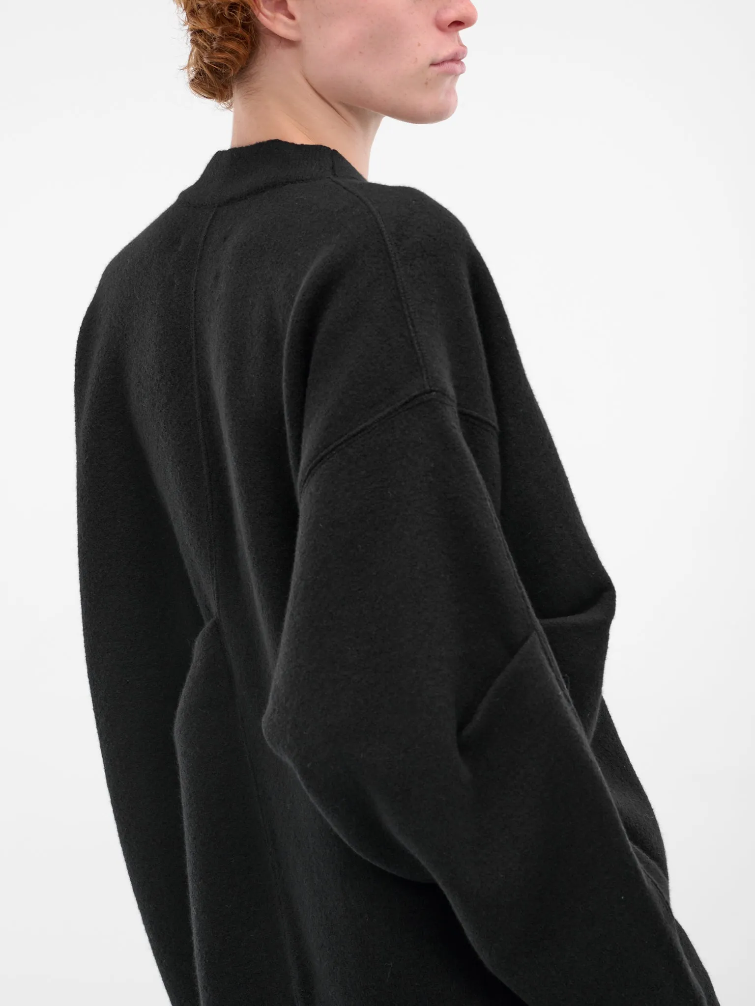 Black Wool Cardigan (ST-1298-BLACK) sold by lorenzo product image thumbnail 5