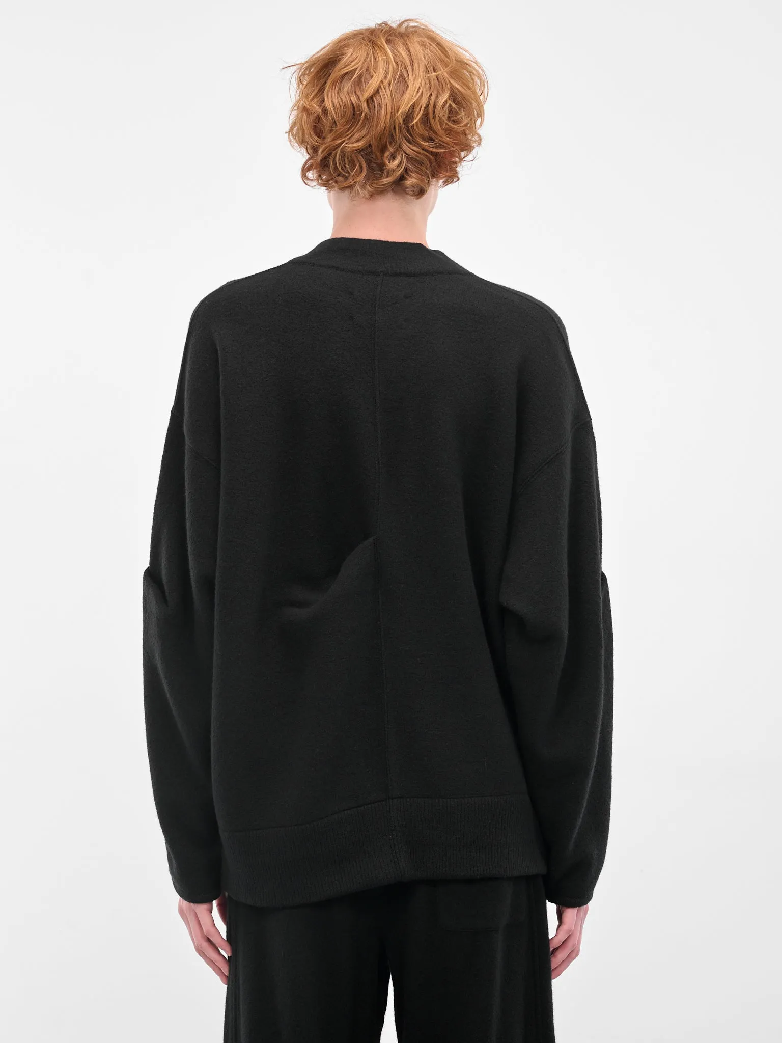 Black Wool Cardigan (ST-1298-BLACK) sold by lorenzo product image thumbnail 3
