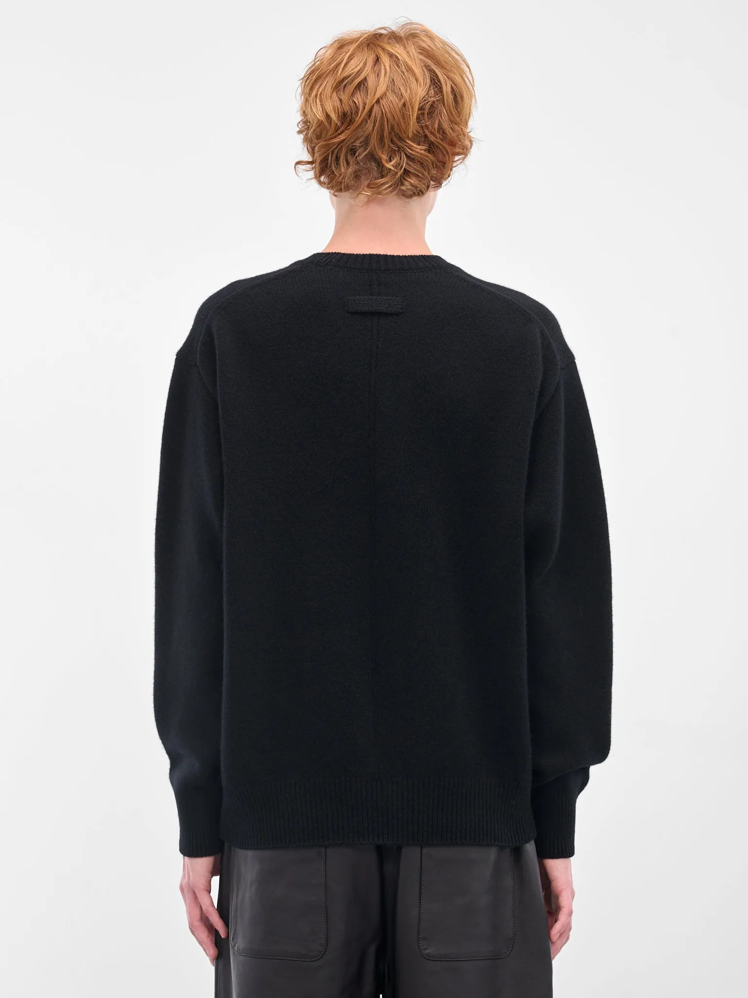 Black Relaxed Wool Sweater (ST-1289-BLACK) sold by lorenzo product image thumbnail 3