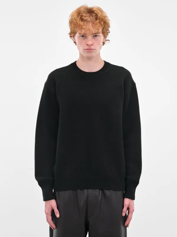 Black Relaxed Wool Sweater (ST-1289-BLACK) sold by lorenzo