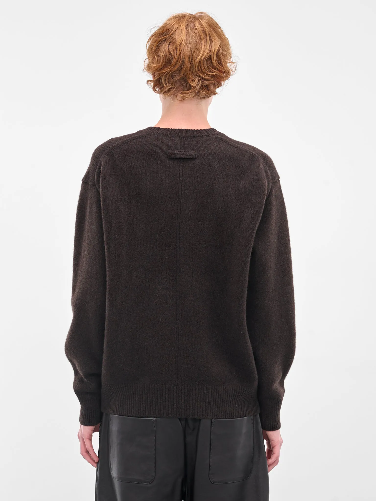 Brown Relaxed Wool Sweater (ST-1289-D-BROWN) sold by lorenzo product image thumbnail 3