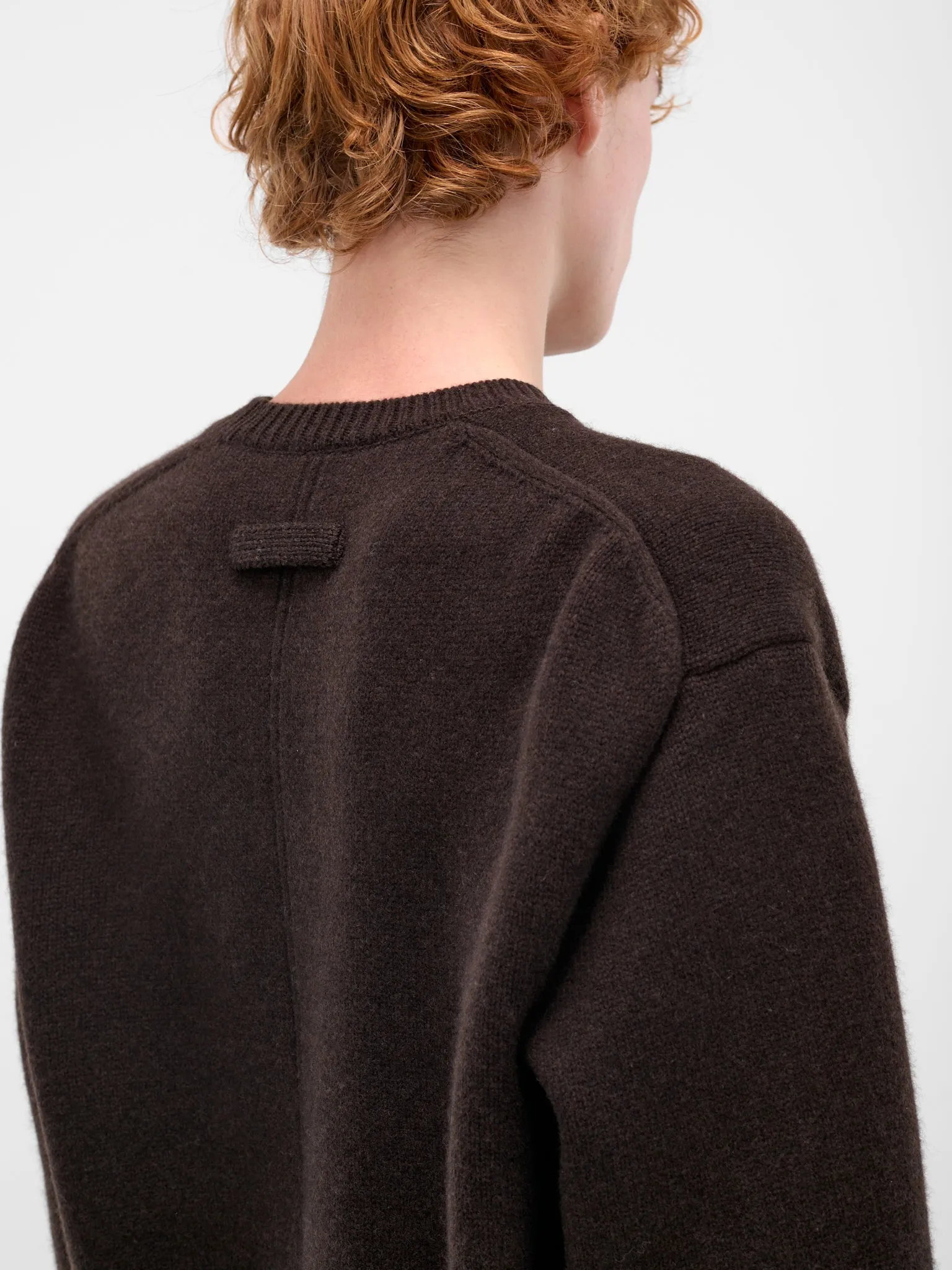 Brown Relaxed Wool Sweater (ST-1289-D-BROWN) sold by lorenzo product image thumbnail 5
