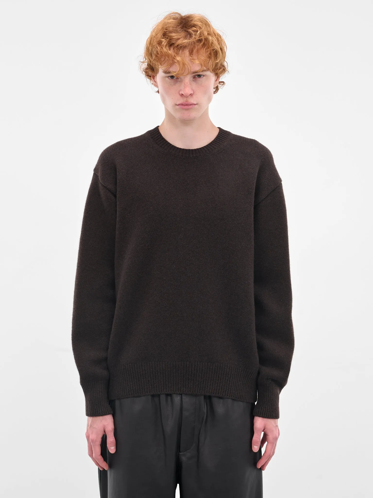 Brown Relaxed Wool Sweater (ST-1289-D-BROWN) sold by lorenzo