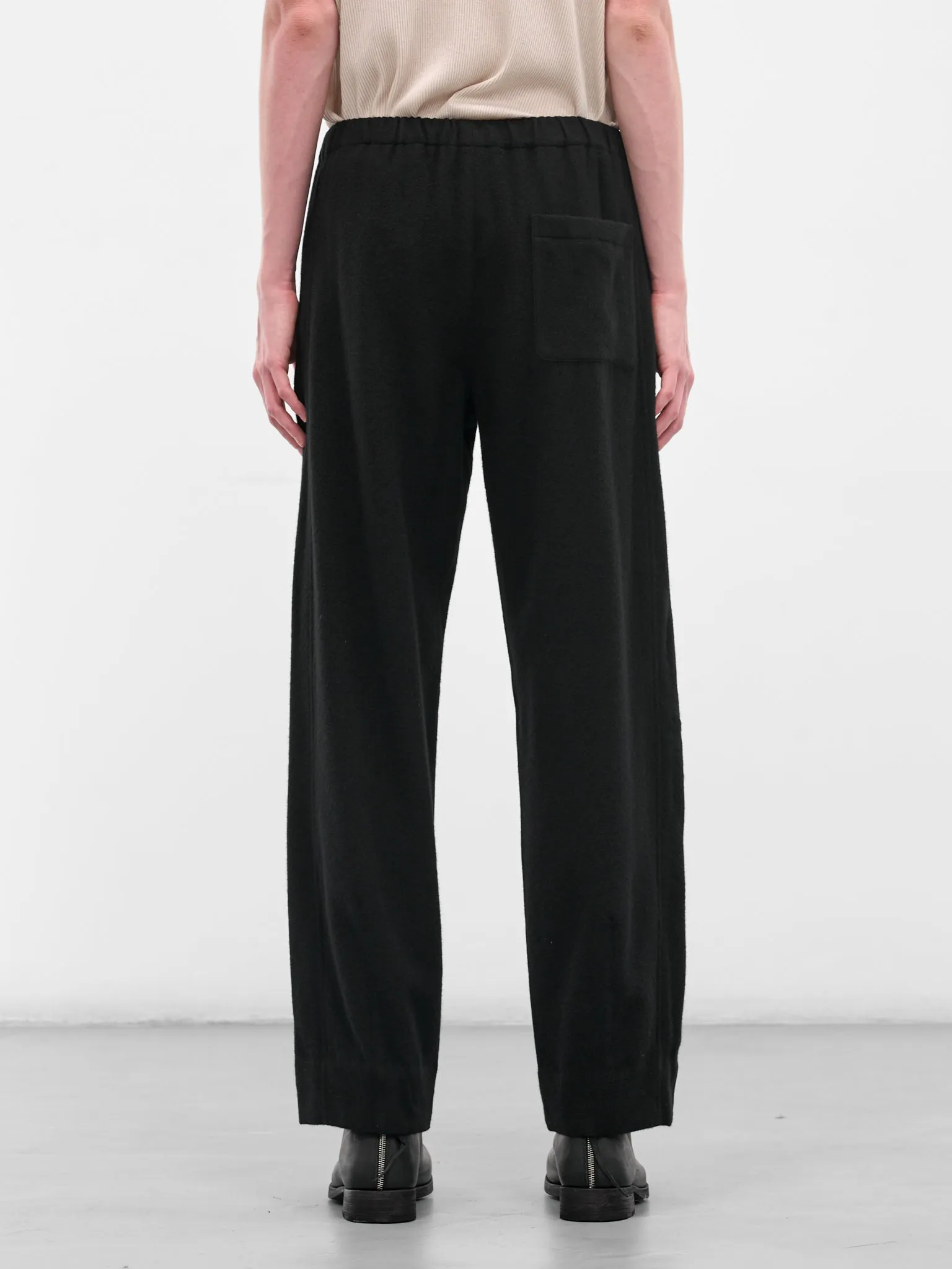 Black Wool-Cashmere Relaxed Trousers (ST-1270-BLACK) sold by lorenzo product image thumbnail 3