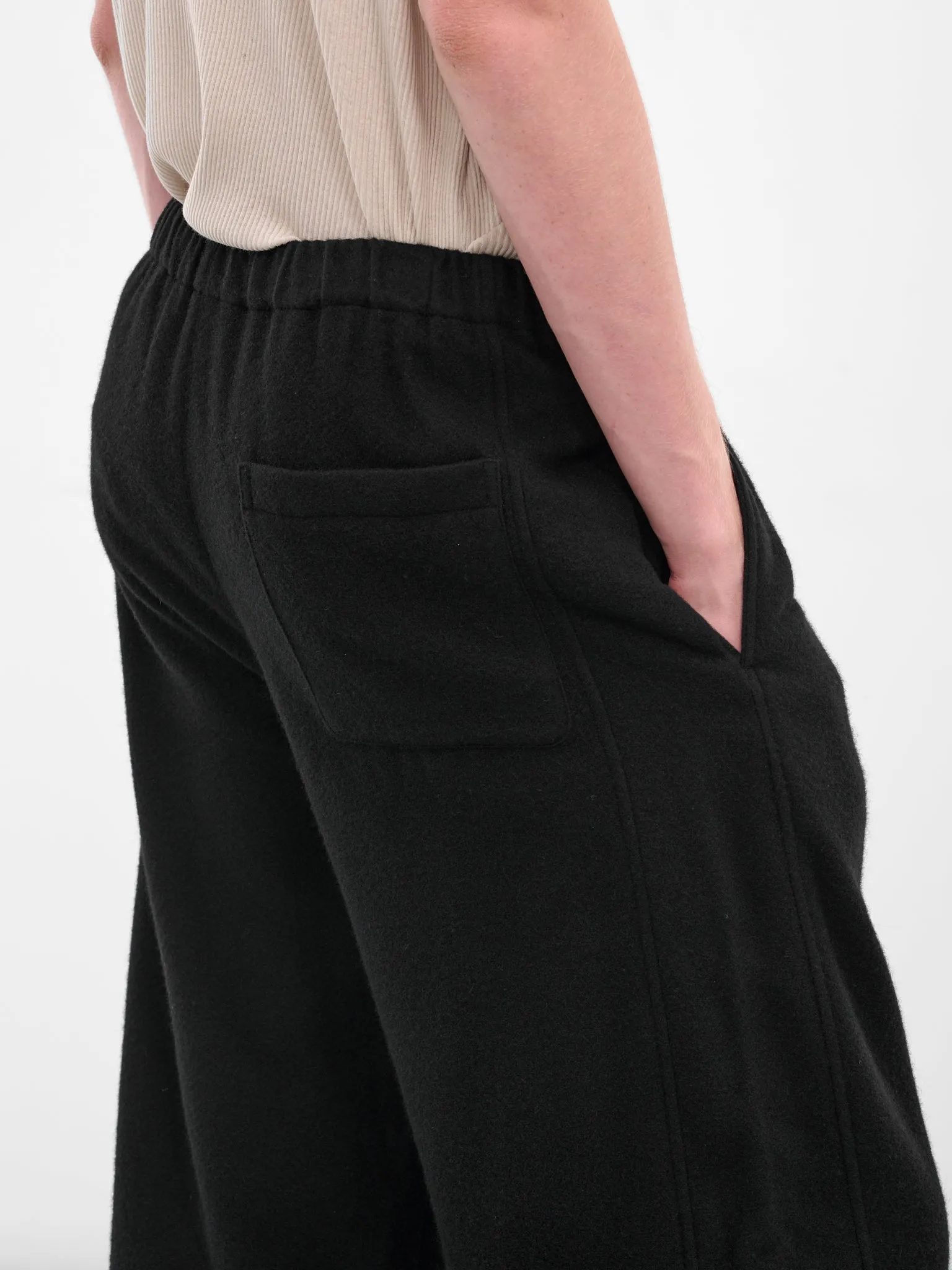 Black Wool-Cashmere Relaxed Trousers (ST-1270-BLACK) sold by lorenzo product image thumbnail 4