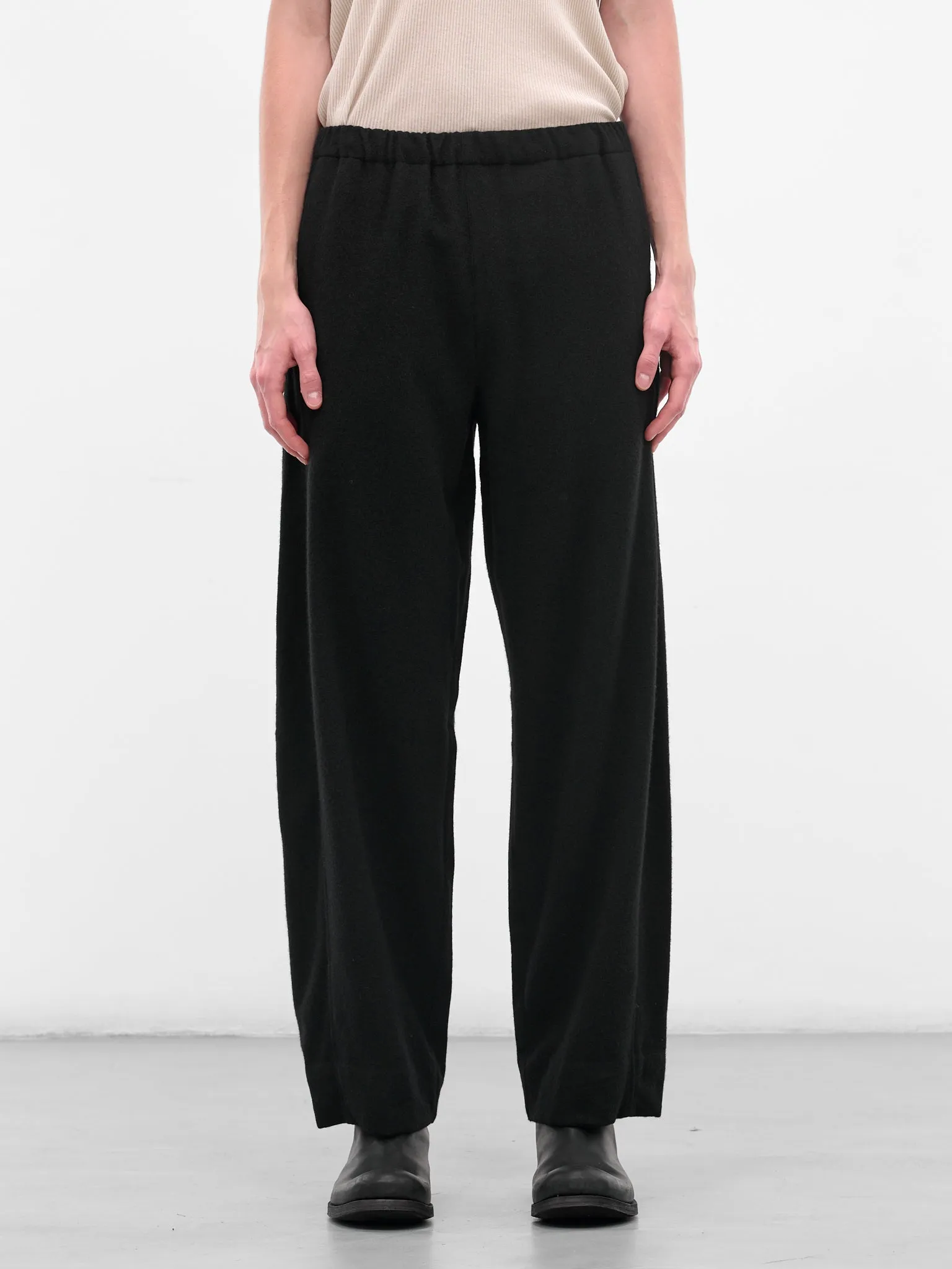 Black Wool-Cashmere Relaxed Trousers (ST-1270-BLACK) sold by lorenzo