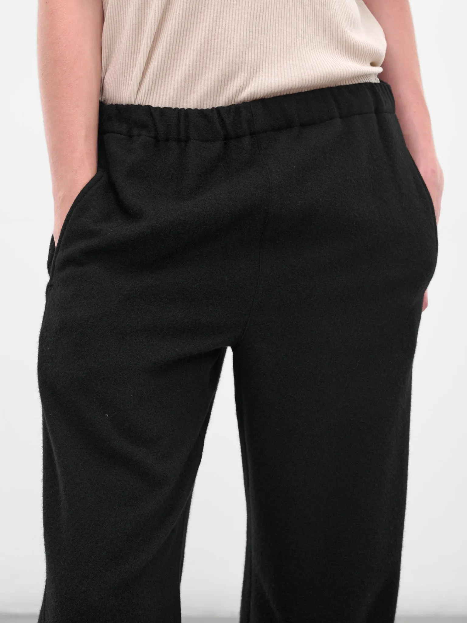 Black Wool-Cashmere Relaxed Trousers (ST-1270-BLACK) sold by lorenzo product image thumbnail 5