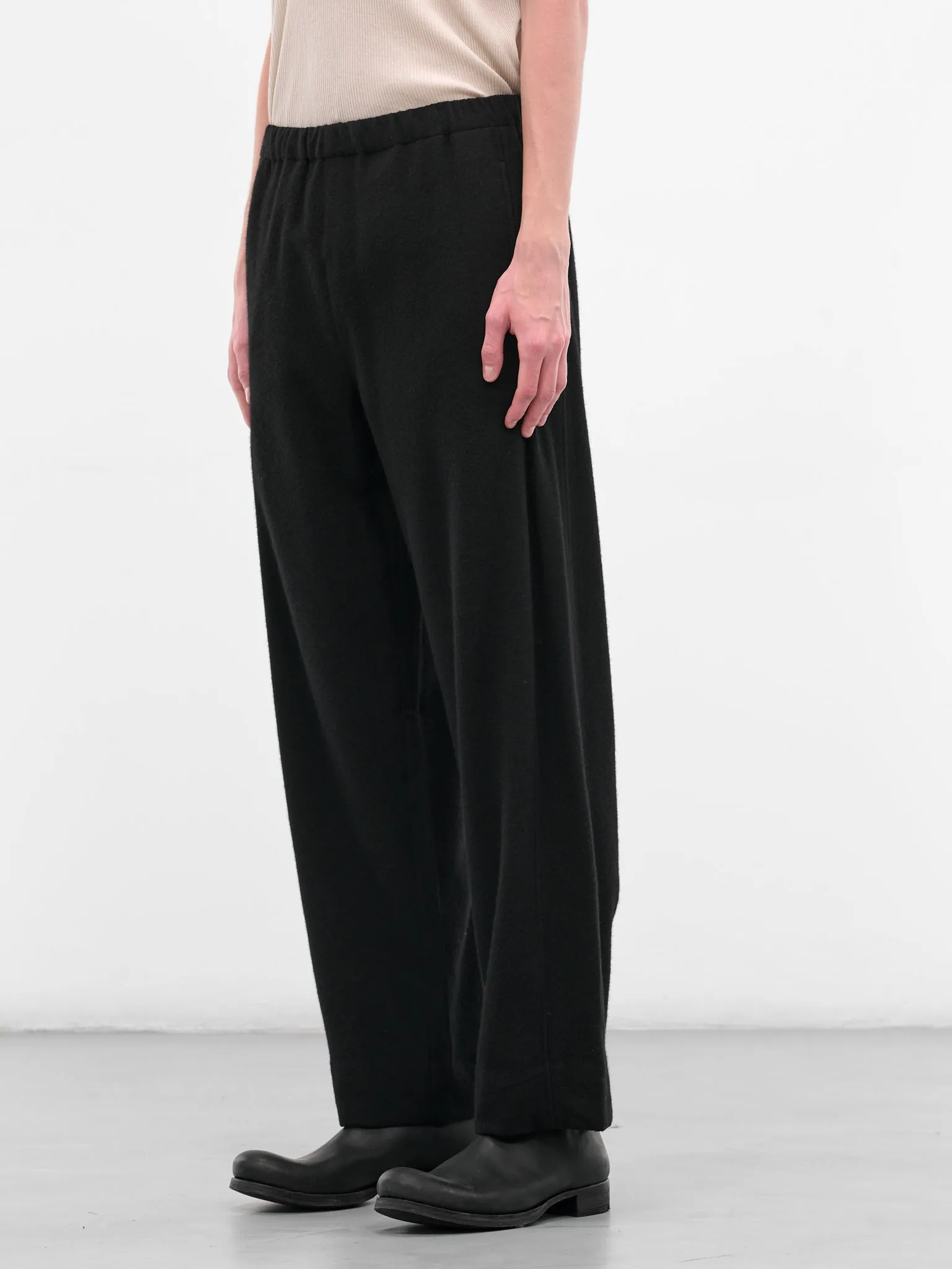 Black Wool-Cashmere Relaxed Trousers (ST-1270-BLACK) sold by lorenzo product image thumbnail 2