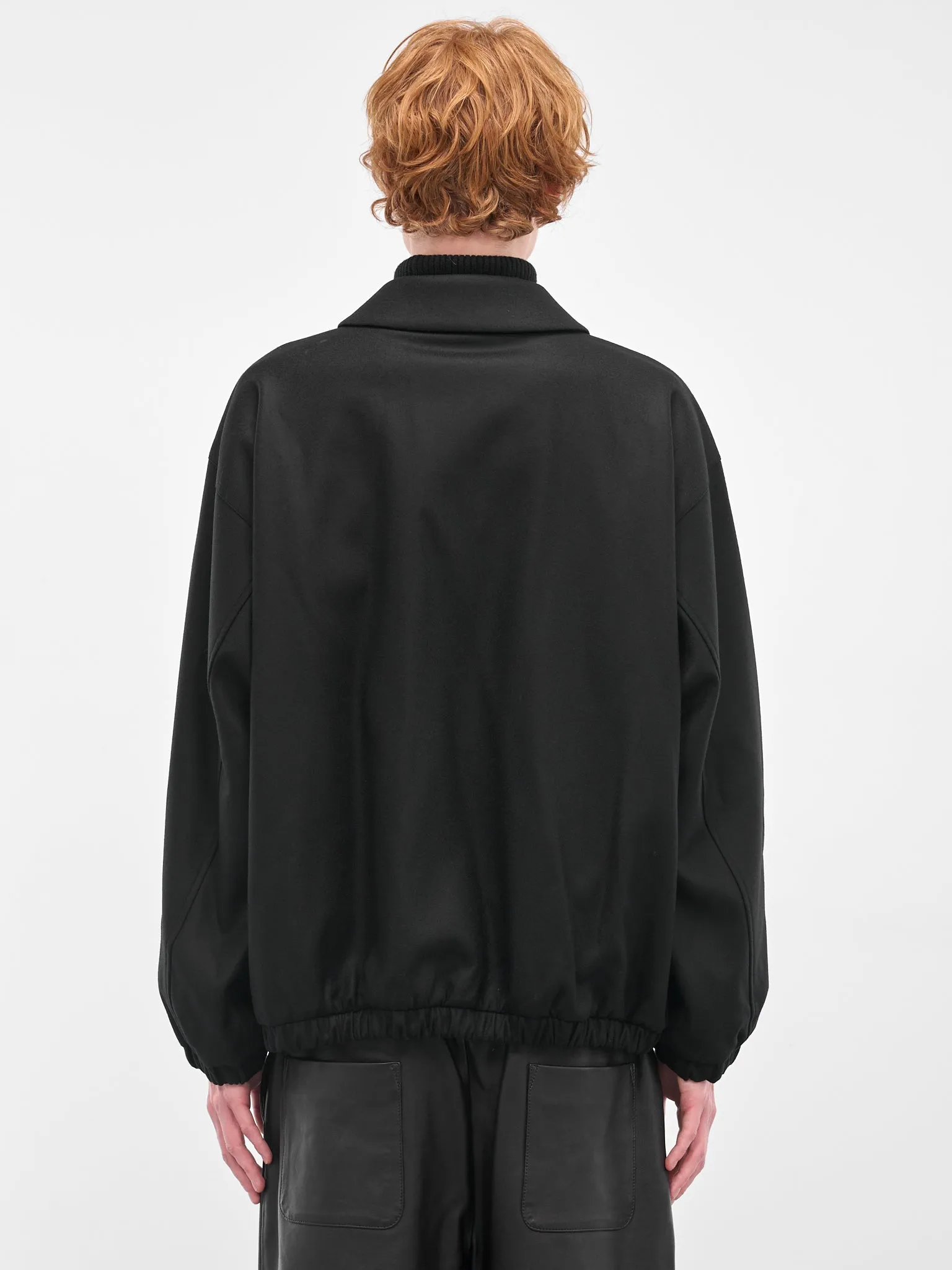 Black Wool Zip Jacket (ST-1226-BLACK) sold by lorenzo product image thumbnail 3