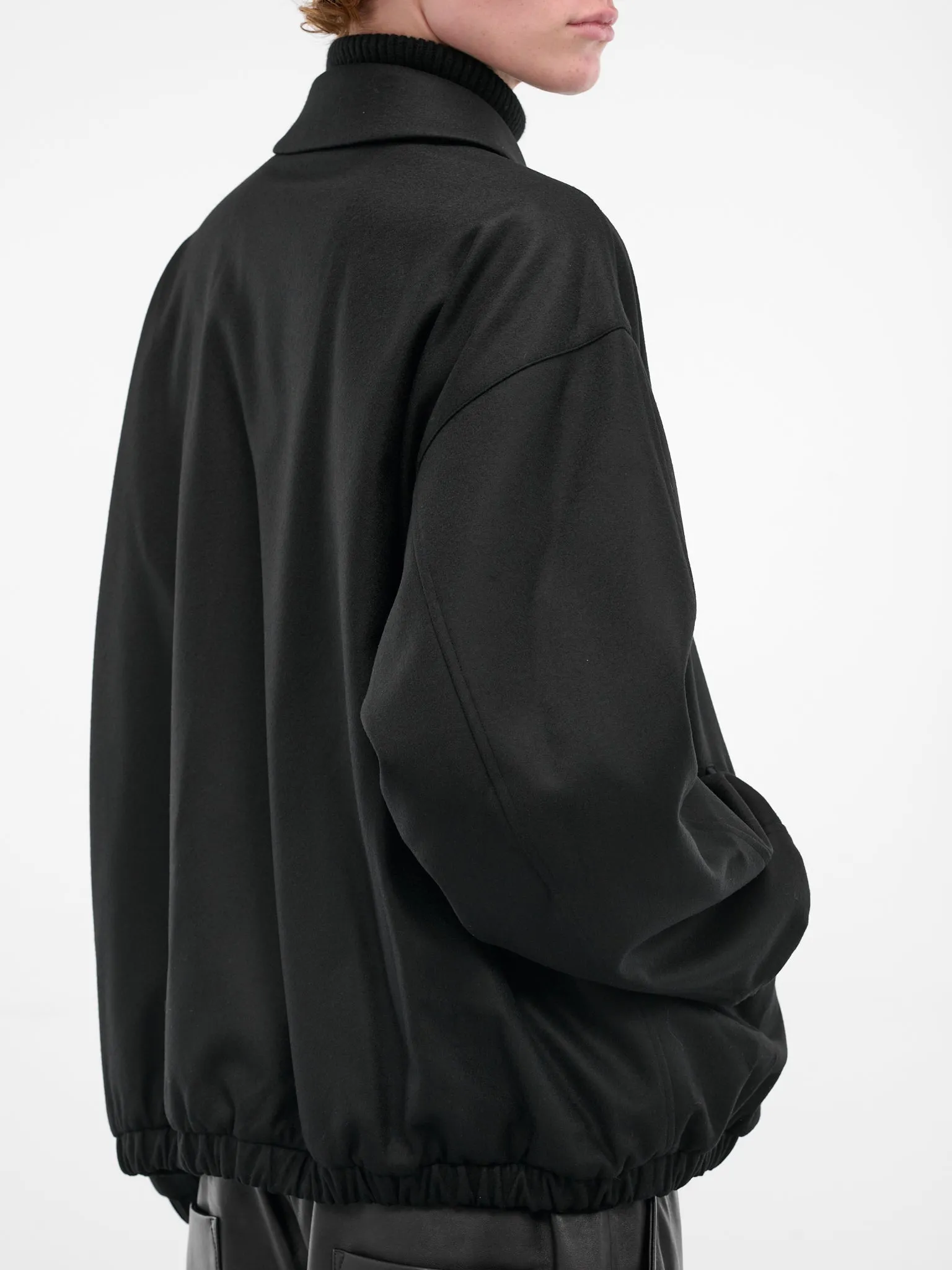 Black Wool Zip Jacket (ST-1226-BLACK) sold by lorenzo product image thumbnail 5