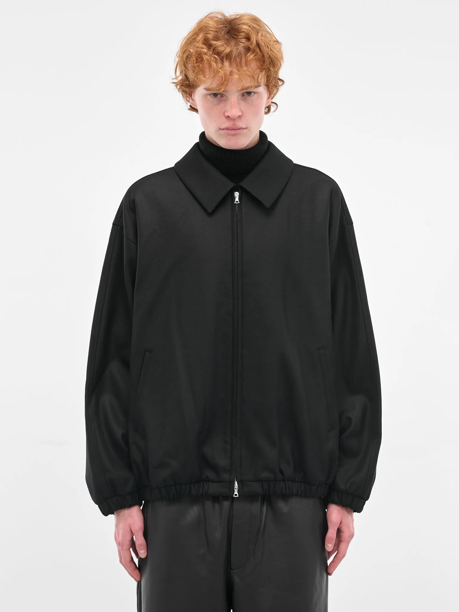 Black Wool Zip Jacket (ST-1226-BLACK) sold by lorenzo