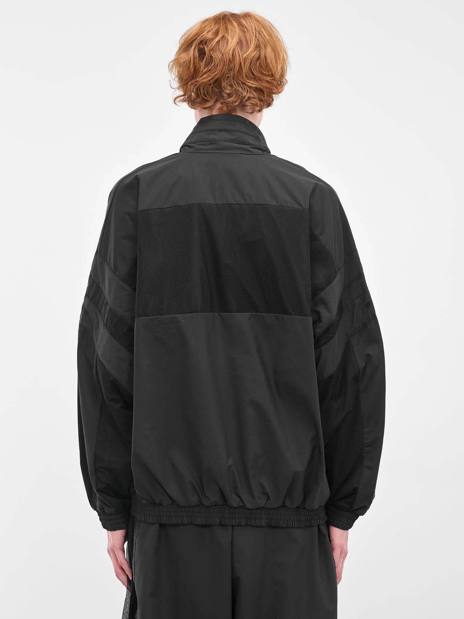 Black Mesh Paneled Track Jacket (UH76GJ700B-BLACK) sold by lorenzo product image thumbnail 3