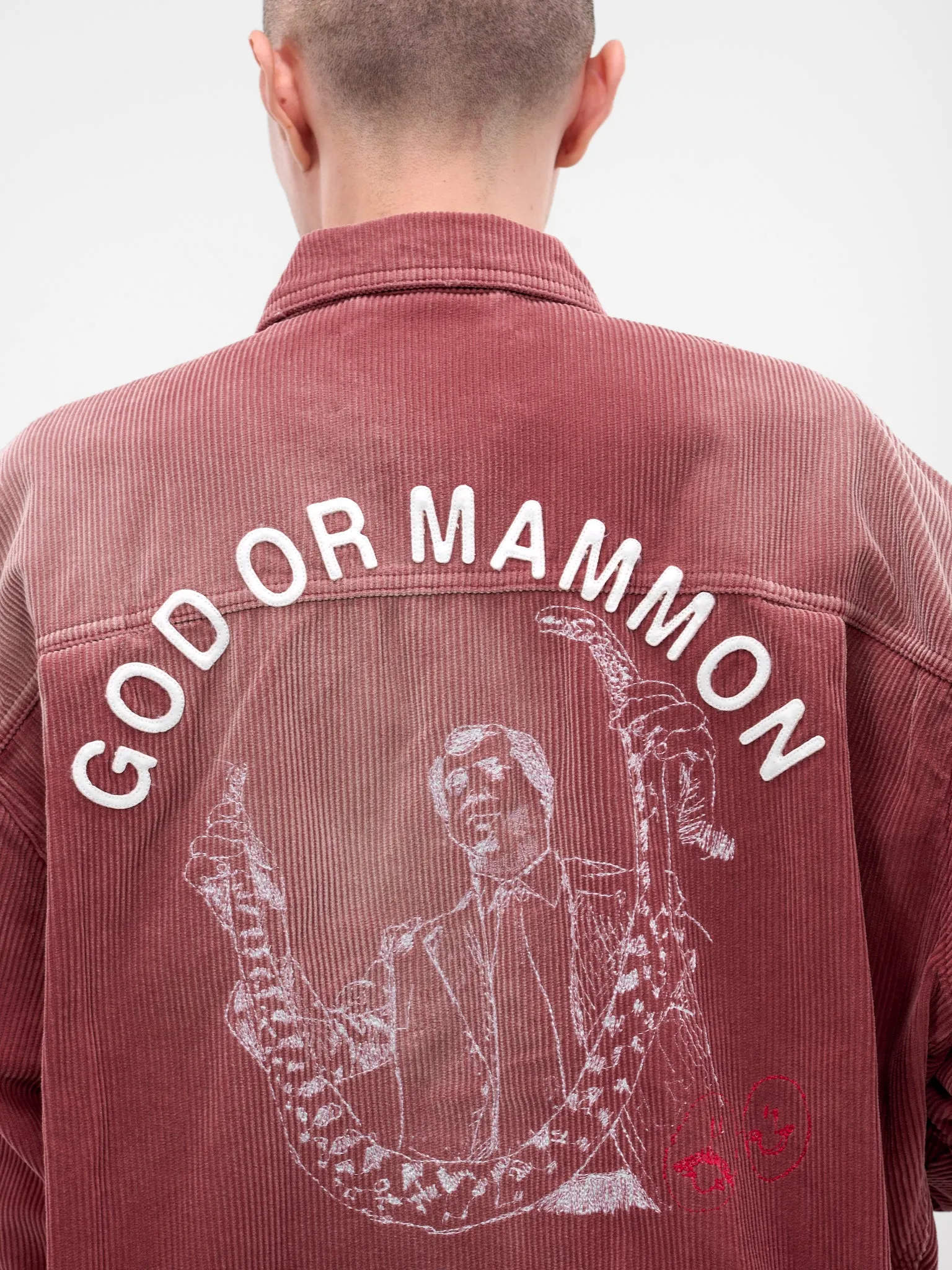 Burgundy Corduroy Work Zip Jacket (7U001Q3009-BURGUNDY) sold by lorenzo product image thumbnail 5