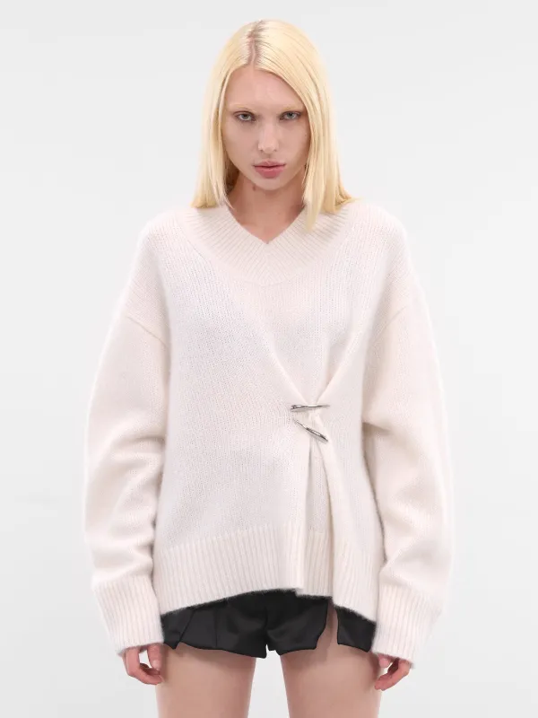 Ivory Cashmere Claws Sweater (K1002-IVORY) sold by lorenzo