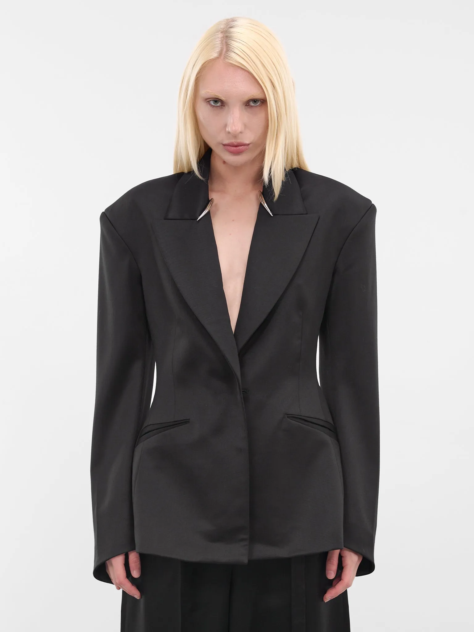 Black Wool Fangs Blazer (G6103-BLACK) sold by lorenzo