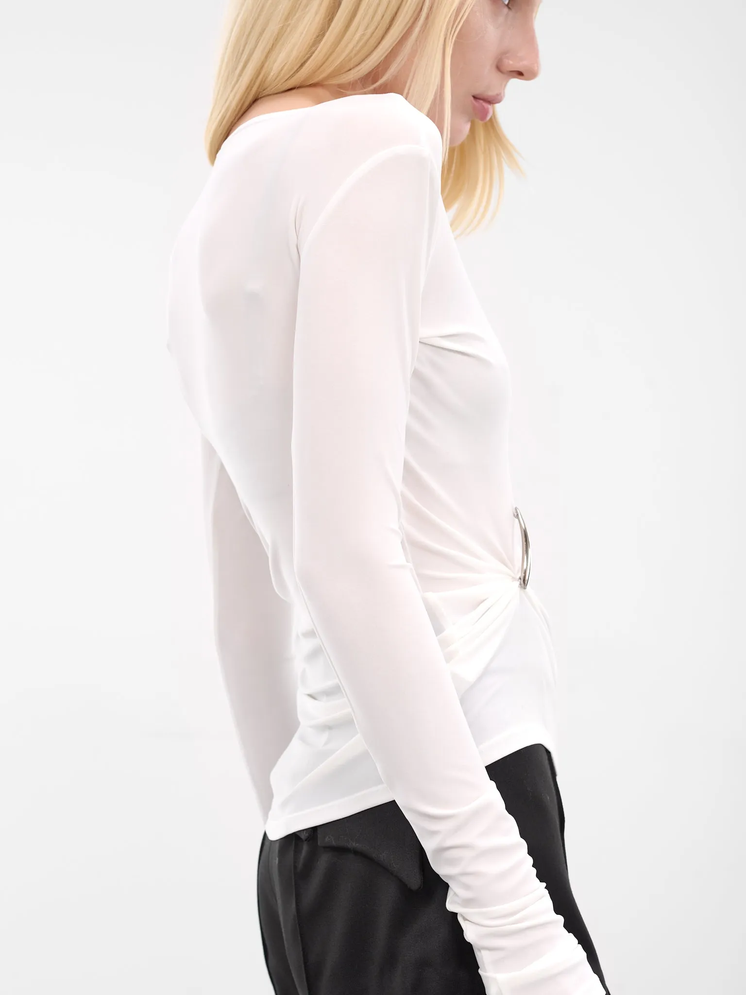 White Claw Draped Long Sleeve (G1202-WHITE) sold by lorenzo product image thumbnail 4