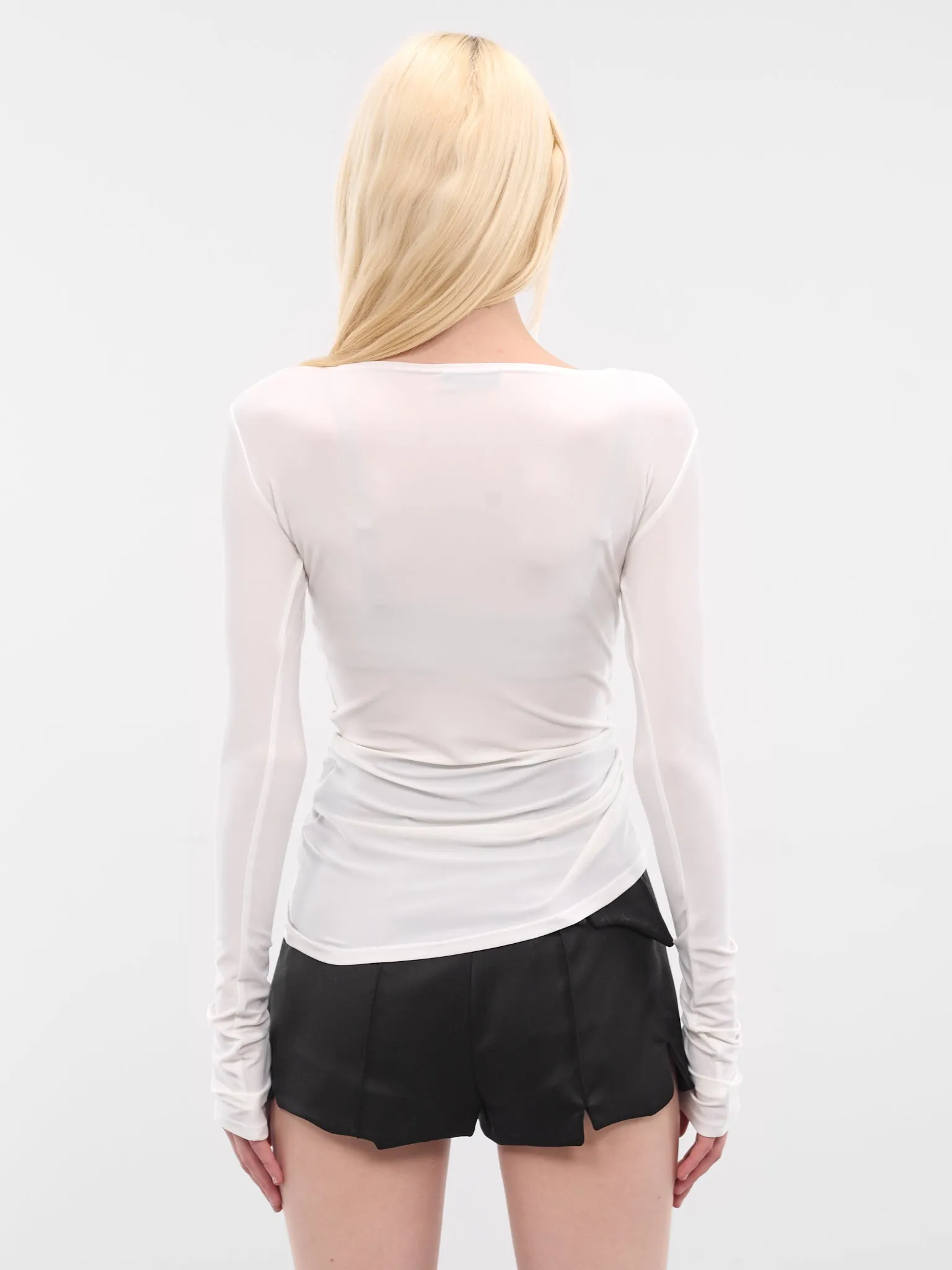 White Claw Draped Long Sleeve (G1202-WHITE) sold by lorenzo product image thumbnail 3